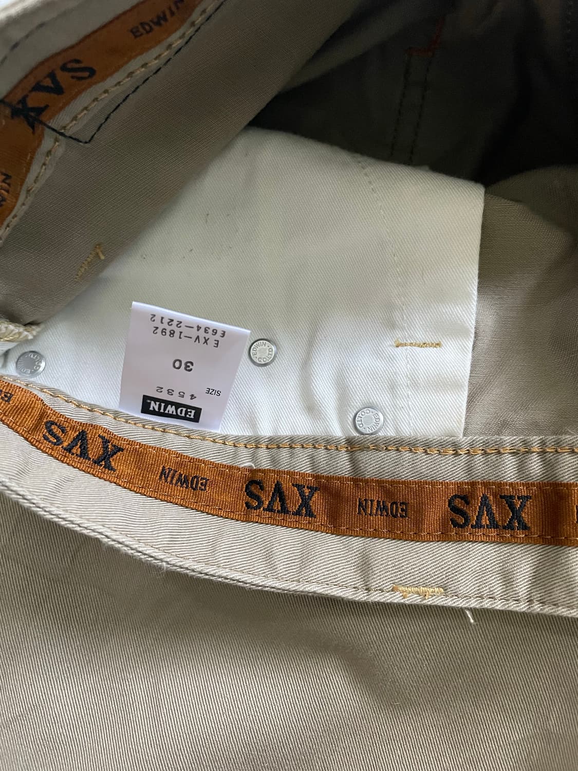 EDWIN XVS 빈티지 베이지 팬츠 상품이미지4