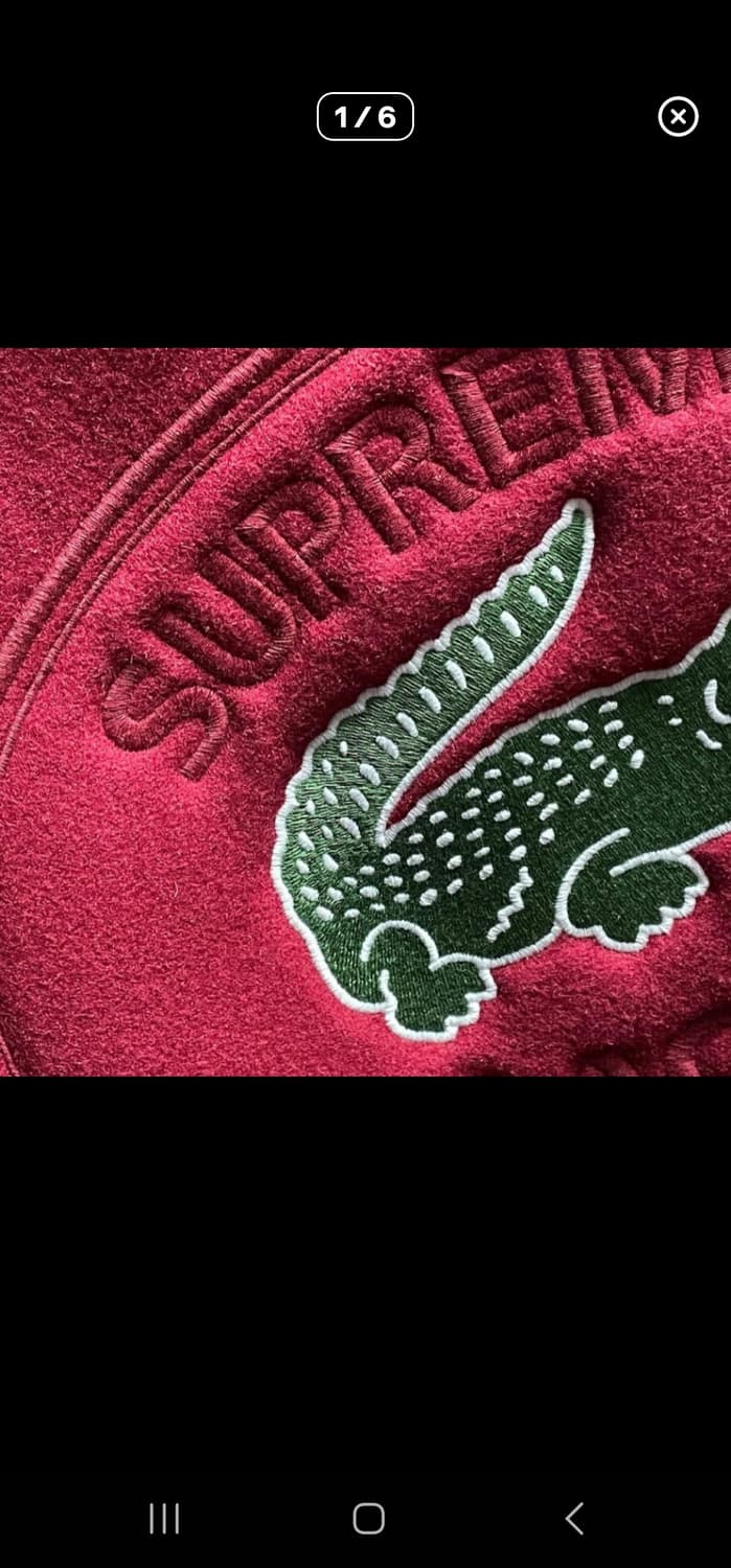 XL 슈프림 X 라코스테 정품 봄버 모직자켓 봄 가을 나이키 노스페이스 상품이미지1