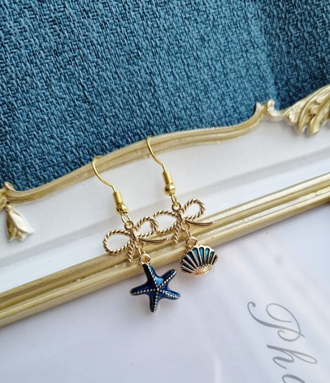 핸드메이드 새상품)조개 불가사리 귀걸이 상품이미지3