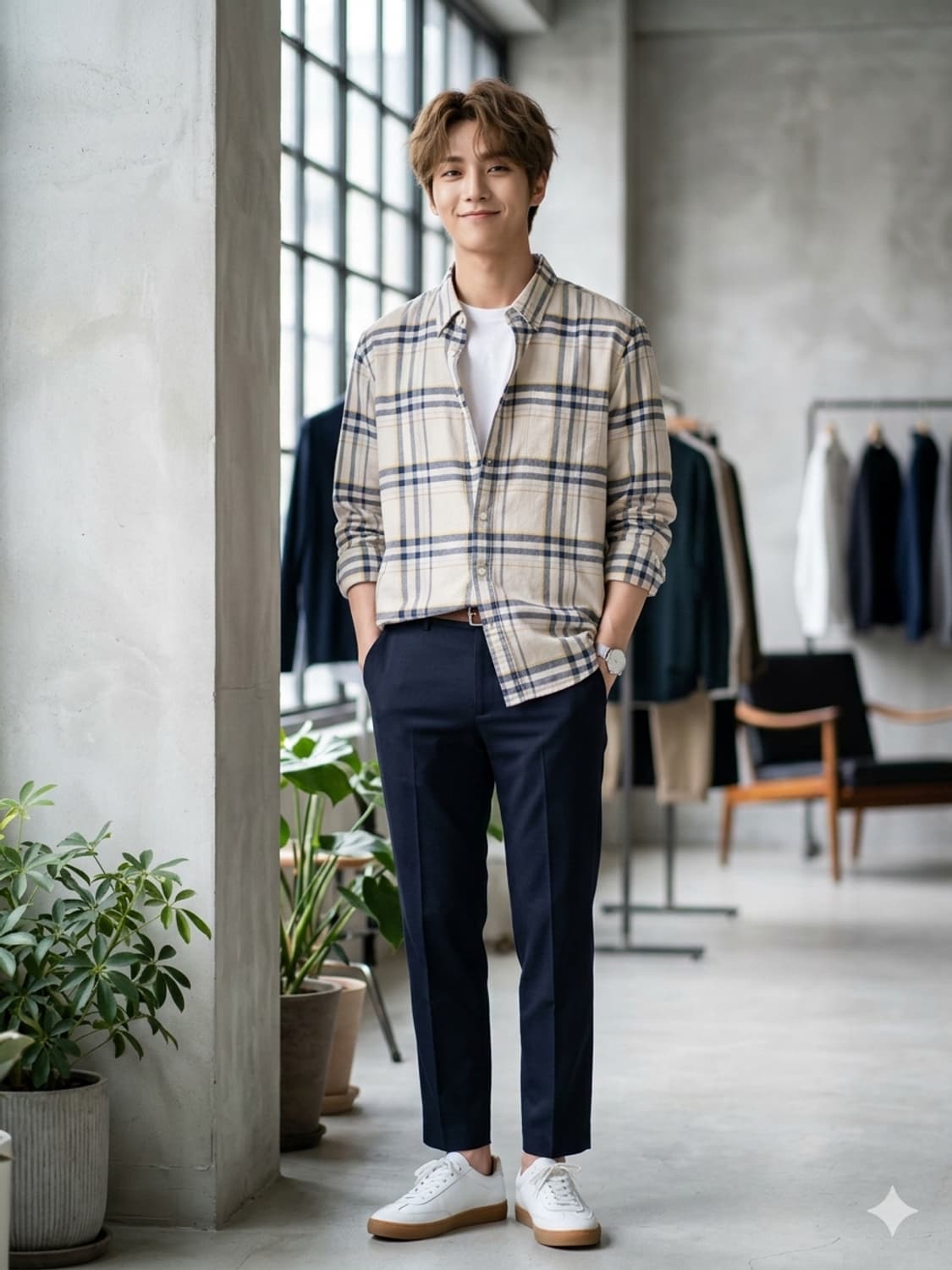 헨리코튼 카미치아 체크 셔츠 상품이미지1