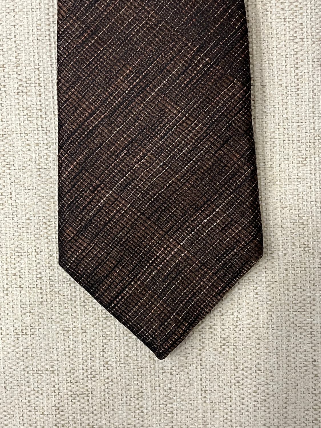 파렌하이트 린넨 텍스쳐 브라운 넥타이 상품이미지3
