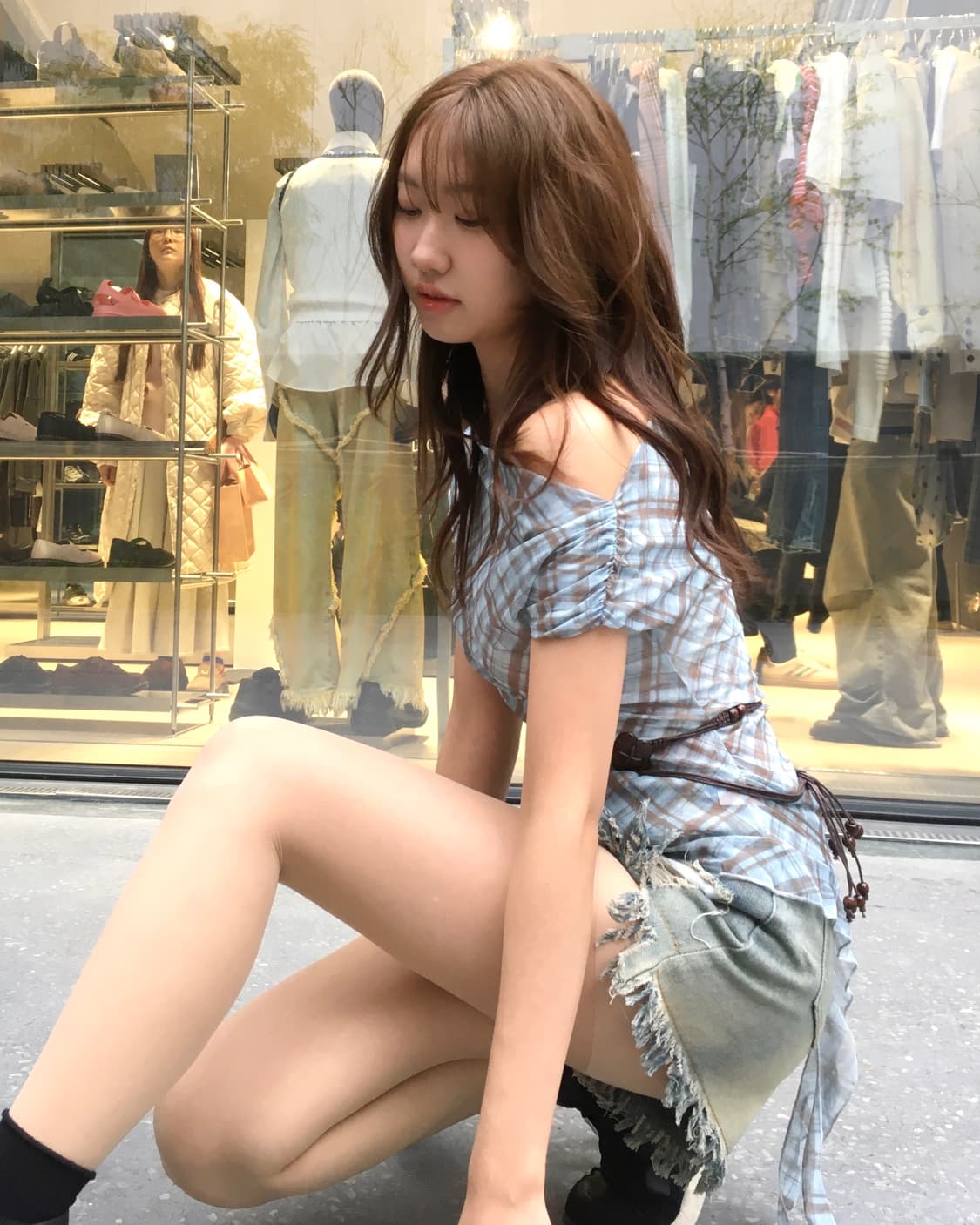 원숄더 프릴 에스틱 탑 상품이미지3
