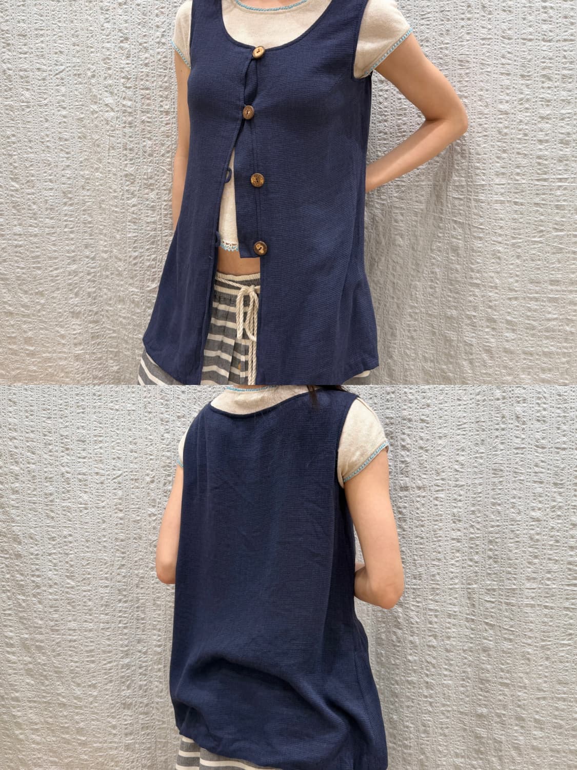 navy&oak knit vest 상품이미지7