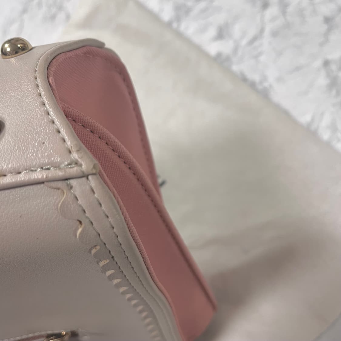 폴스부띠끄 크림베이지 핑크 레이스 히메갸루 체인 크로스백 상품이미지9