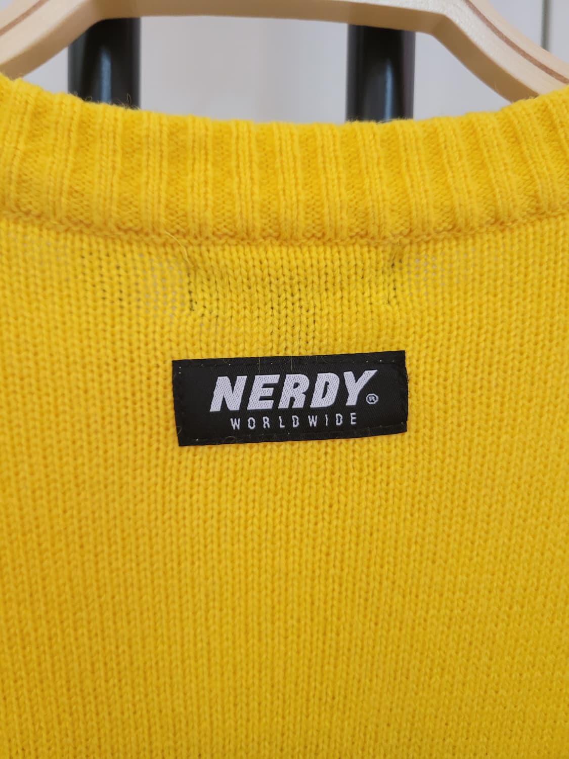 널디 NERDY 컬러 블록 니트 스웨터 오버핏 M사이즈 상품이미지7