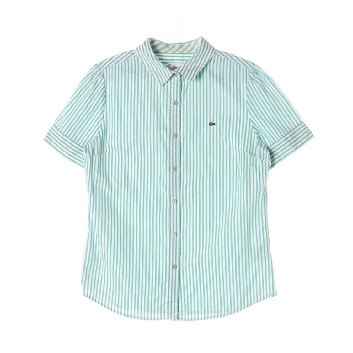 라코스테 민트 스트라이프 반팔 셔츠 36 상품이미지1