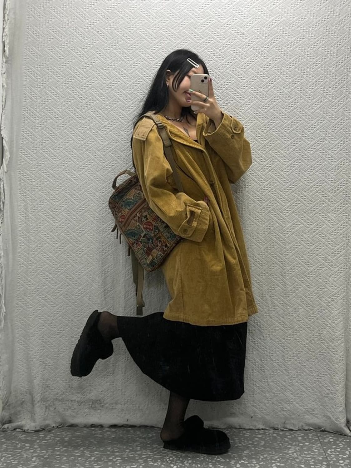 폴로 랄프로렌 모리 코듀로이 골덴 오버핏 롱 후드자켓 L C06718 상품이미지1