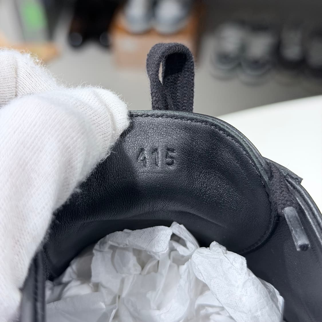 41.5 / 에르메스 딥 블랙 카프스킨 레더 스니커즈 상품이미지8