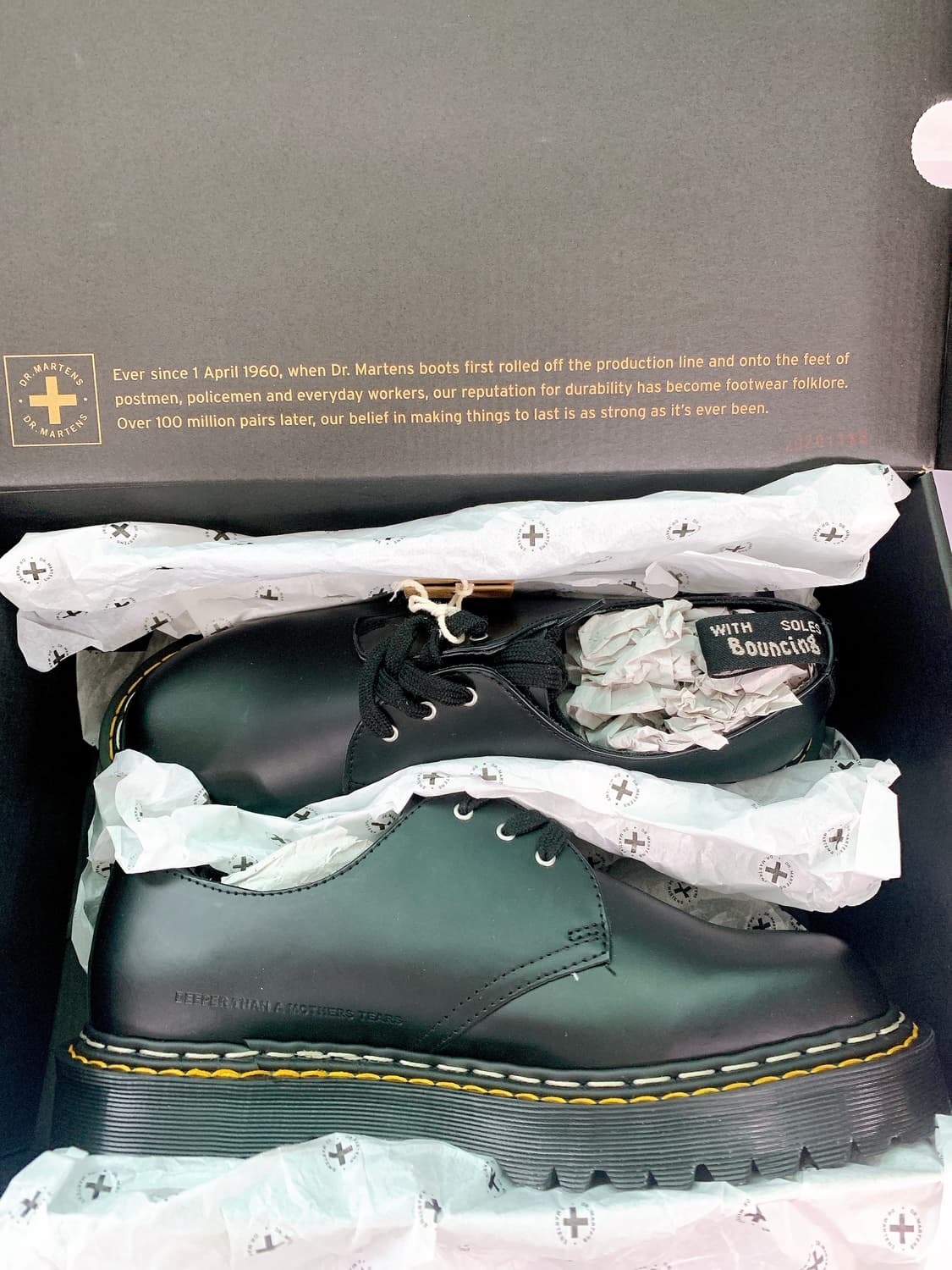 (새상품)닥터마틴X릭오웬스 남성 블랙 레이스업 더비슈즈 상품이미지4