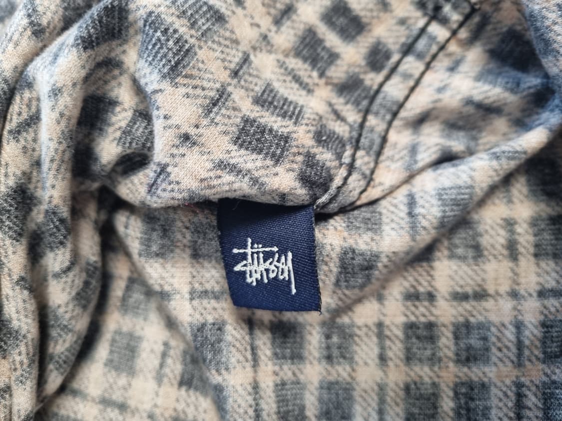 00s 올드 스투시 코듀로이 체크 셔츠 M 상품이미지5