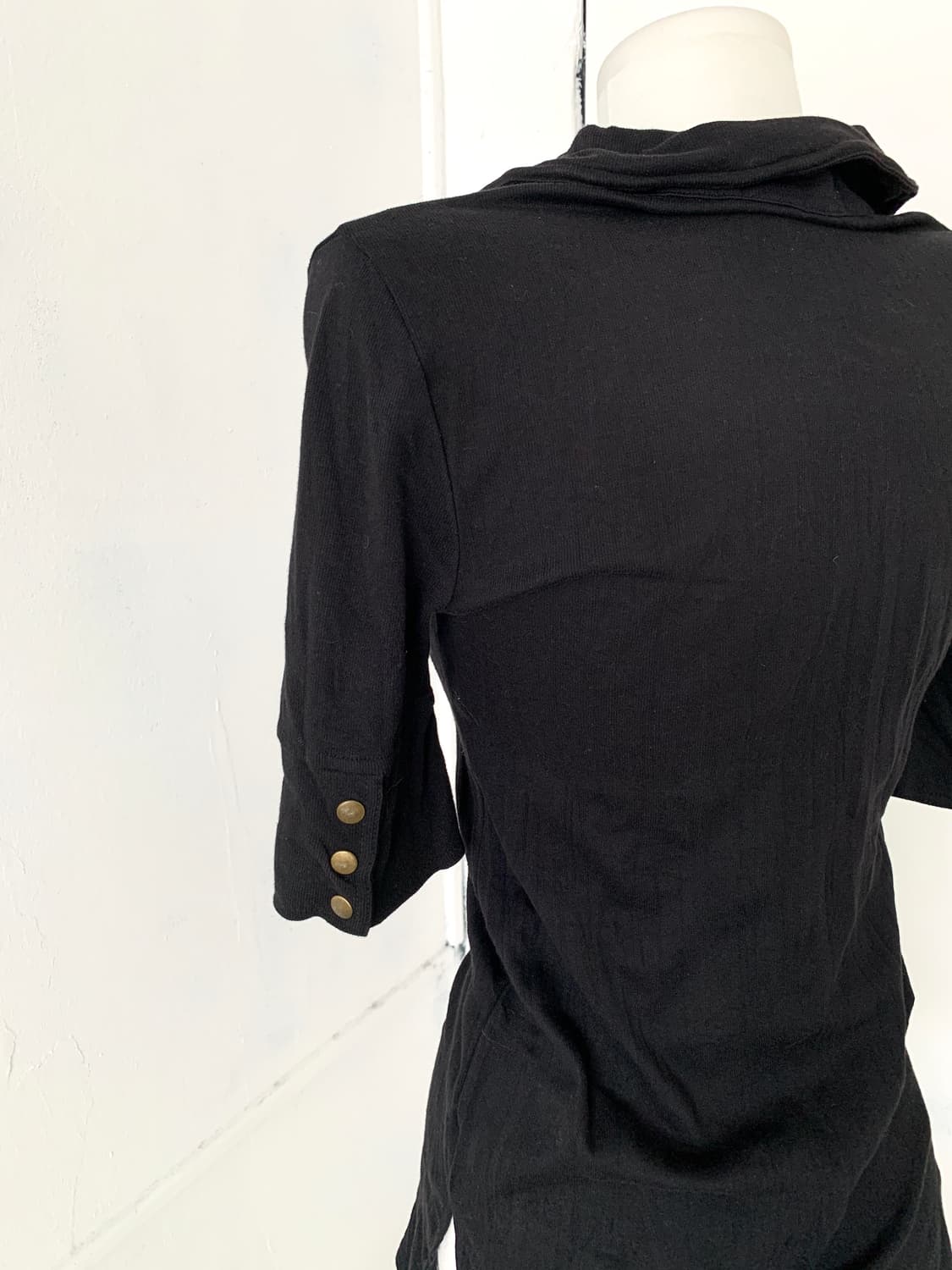 Black pleated pocket detail top 상품이미지4