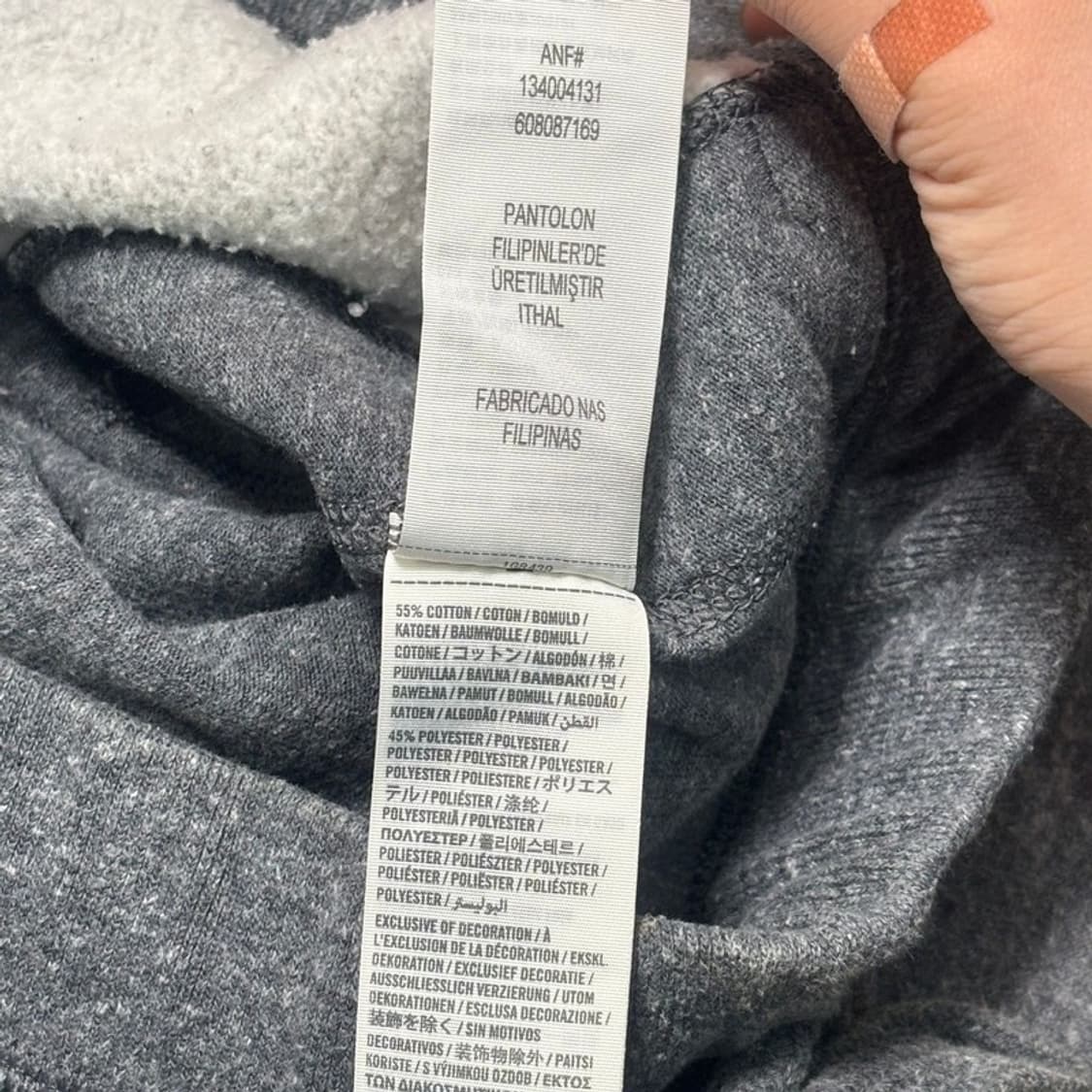 ABERCROMBIE 기모 스웻팬츠 그레이 S 상품이미지7