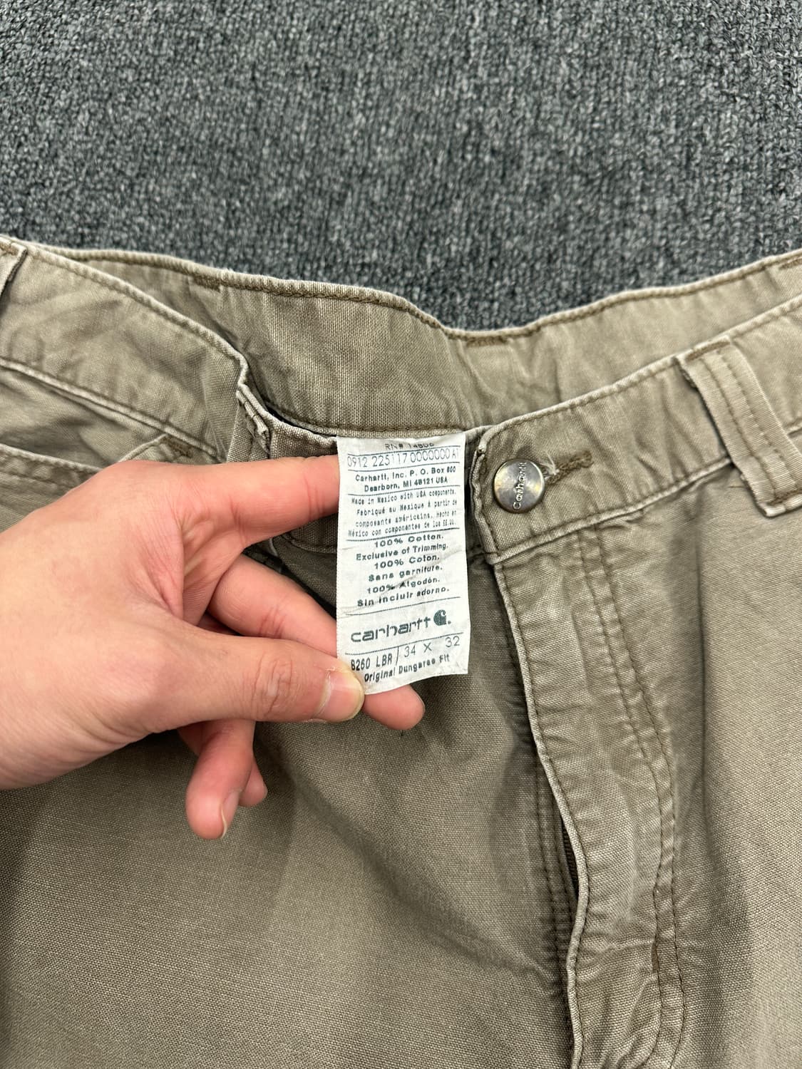 34) 칼하트 B260 빈티지 브라운 카고 워크팬츠 상품이미지7