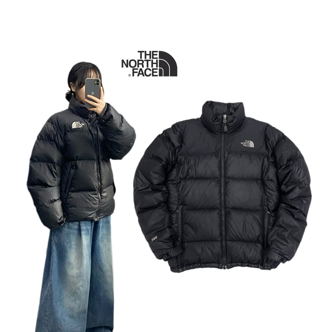 노스페이스 700 눕시 구스다운 푸퍼 패딩 블랙 상품이미지1