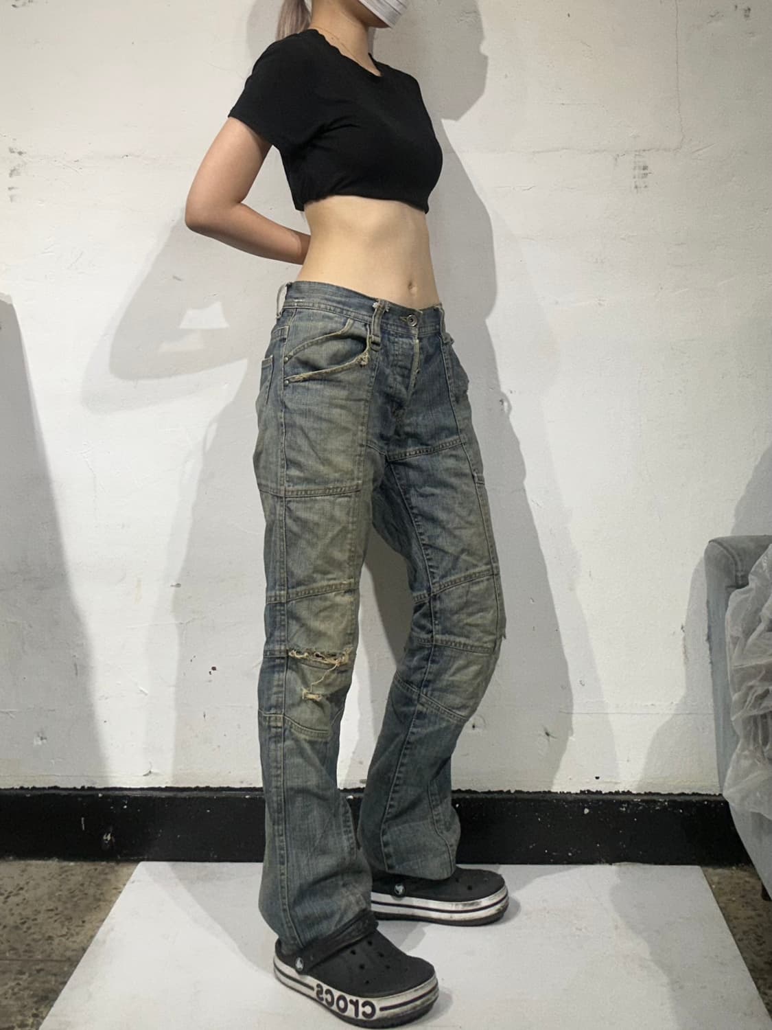 일본 중청 대장급 디테일 와이드 팬츠 상품이미지1
