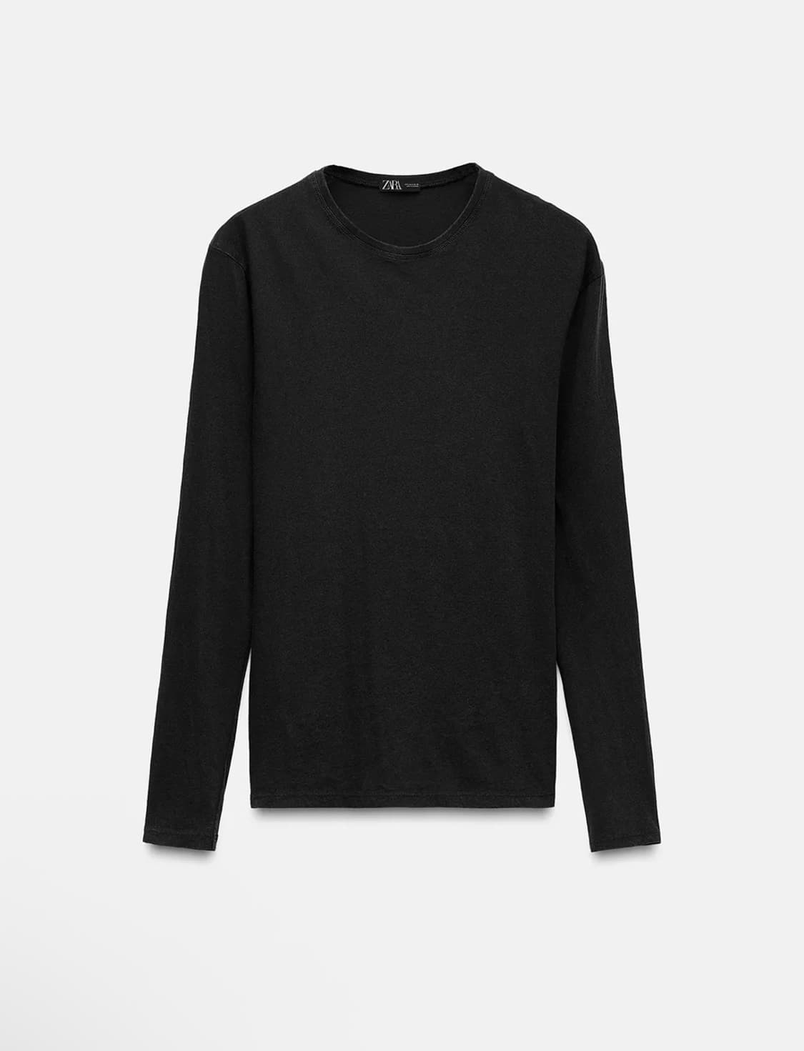 자라 zara 워시드 코튼 티셔츠 브라운 m 상품이미지1