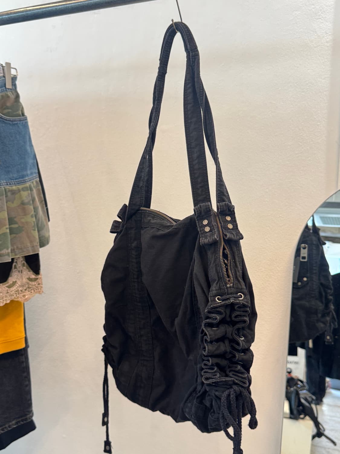 Diesel black cotton shoulder bag   상품이미지5