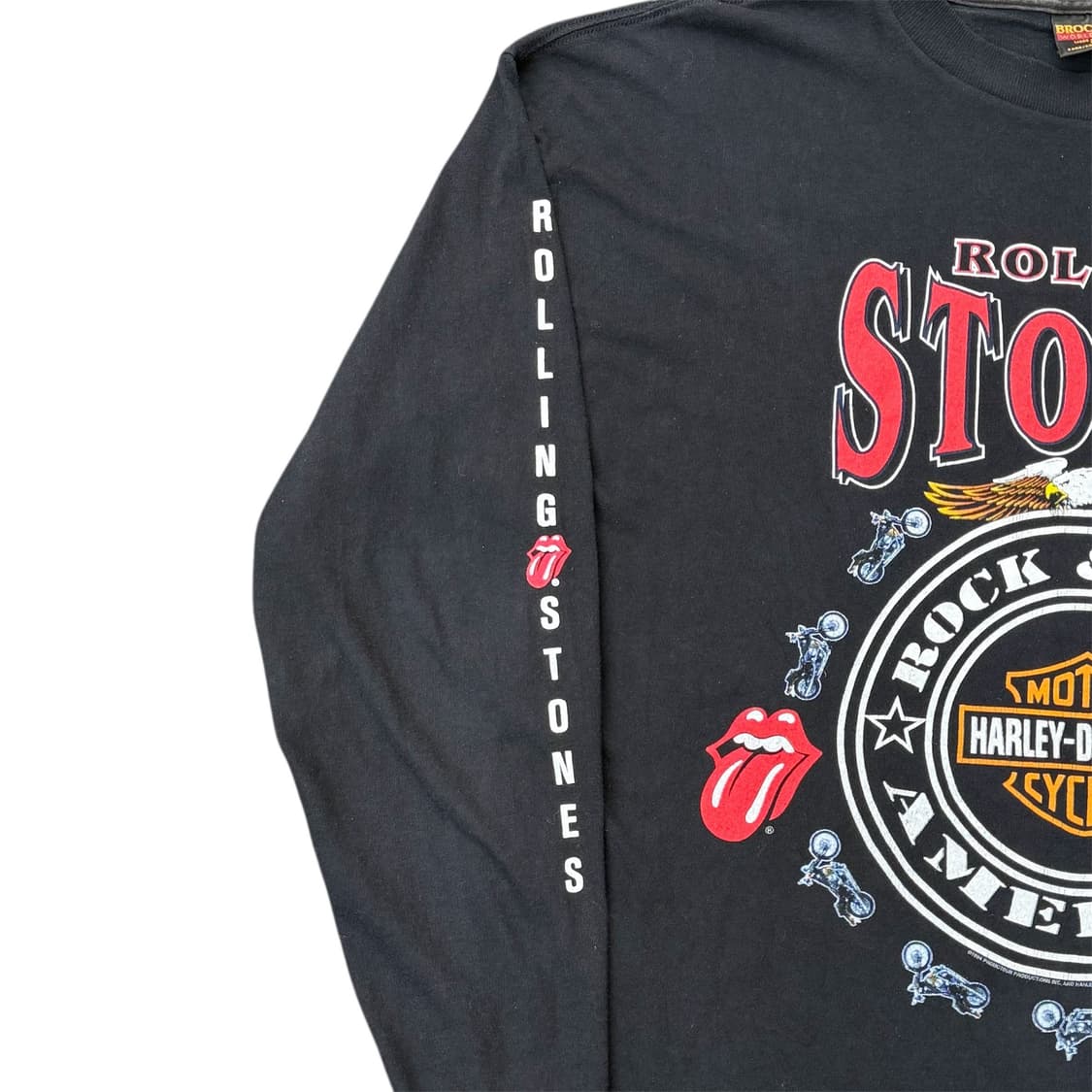 빈티지 90s 롤링스톤즈x할리데이비슨 롱슬리브 상품이미지4