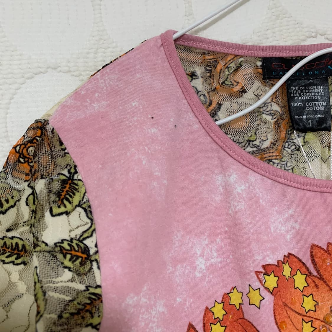 쿠스토 바르셀로나 레이스 패치워크 반팔 티셔츠 상품이미지5