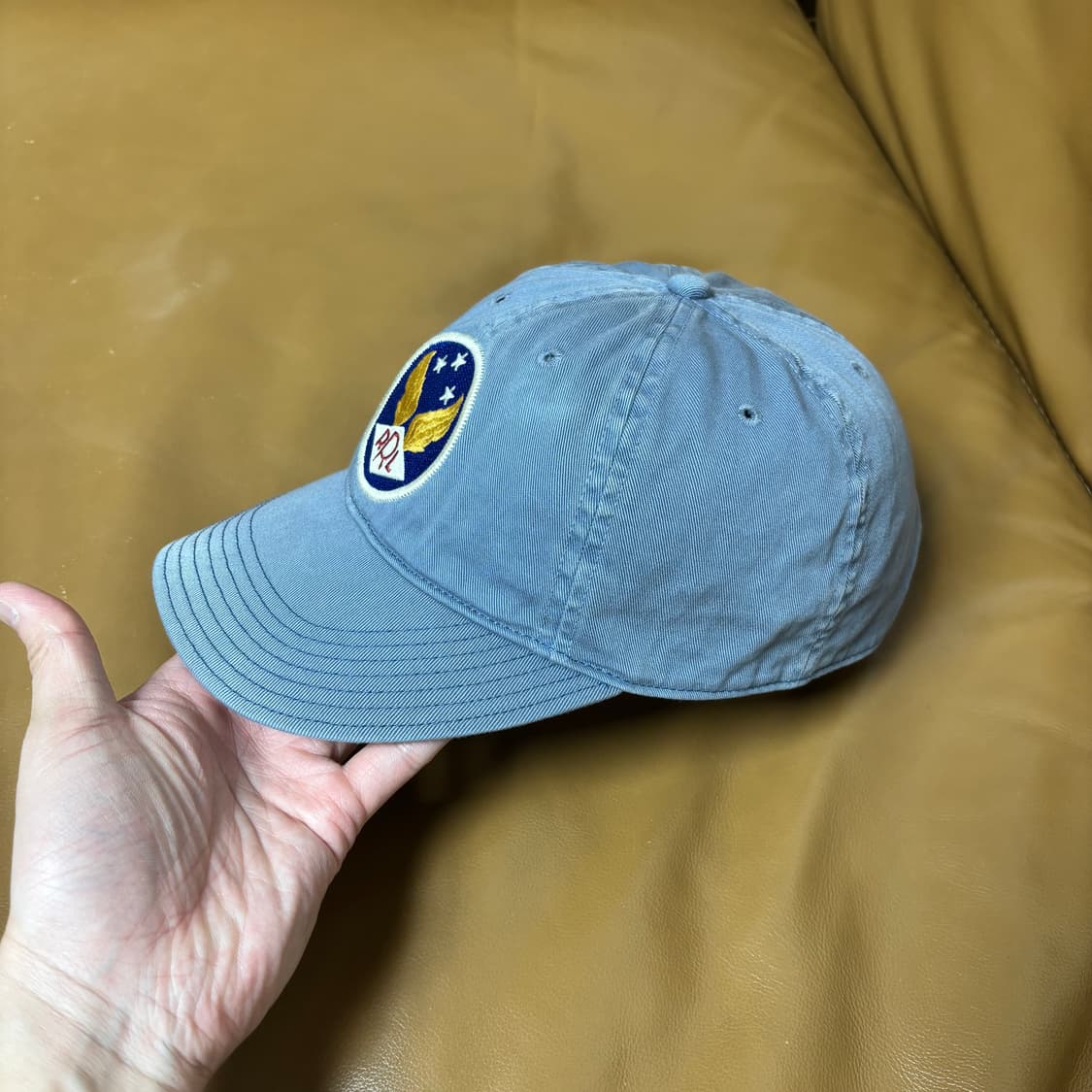 RRL 더블알엘 랄프로렌 폴로 윙로고 6패널 볼캡 모자 미드나잇 블루 상품이미지4