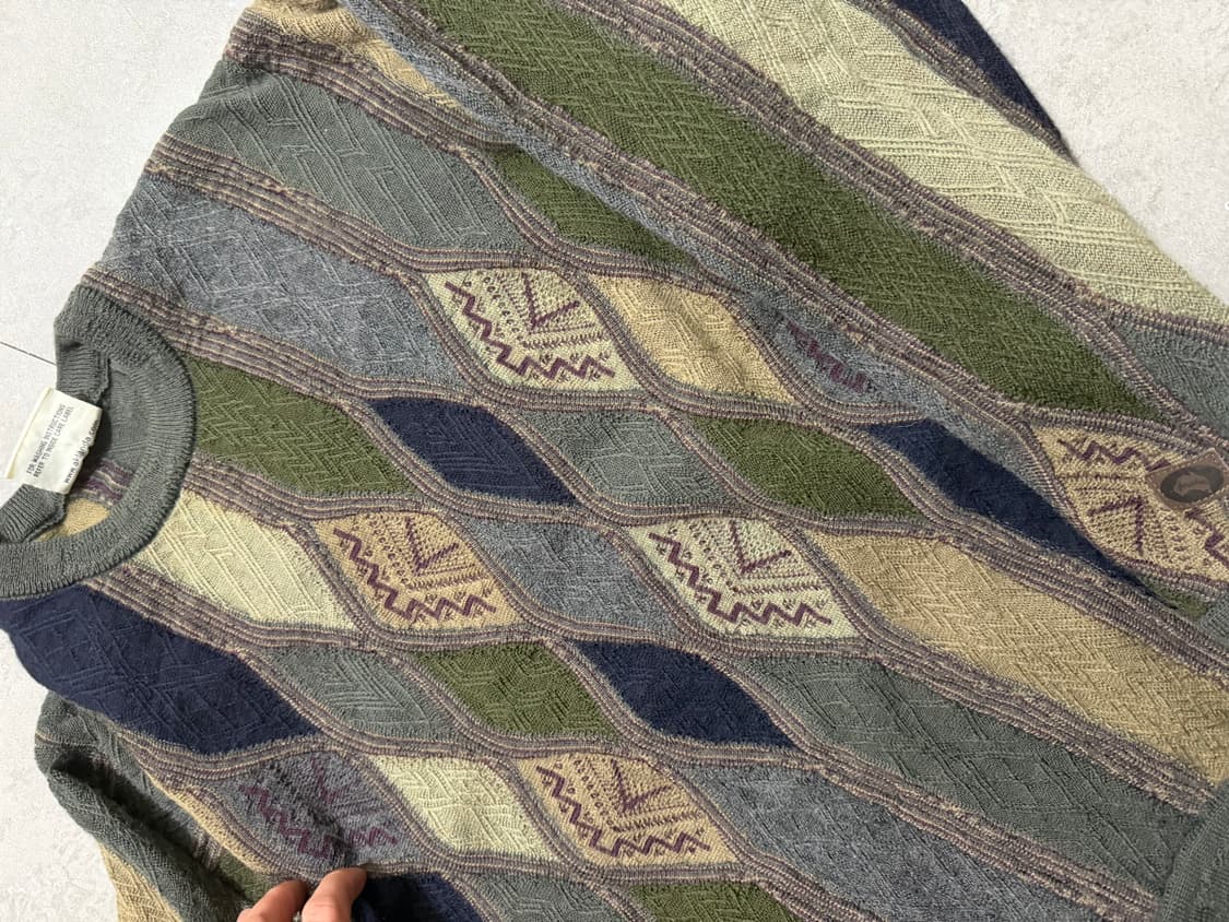 00s  오스트레일리아 빈티지 쿠지패턴 케이블 니트  95~100size 상품이미지8