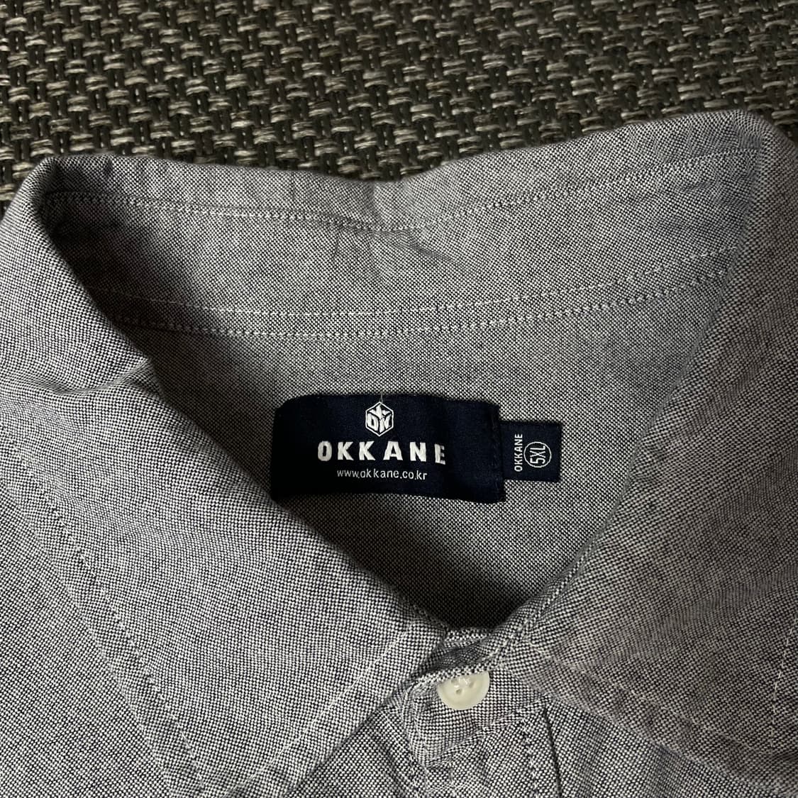 오까네 그레이 원포켓 옥스포드 긴팔 셔츠 5XL 상품이미지4