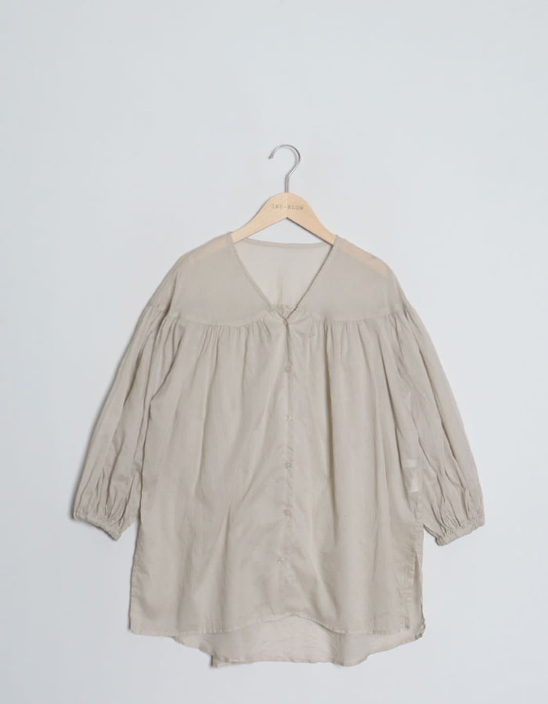 AMERICAN HOLIC Seethrouth Gather Blouse 상품이미지1