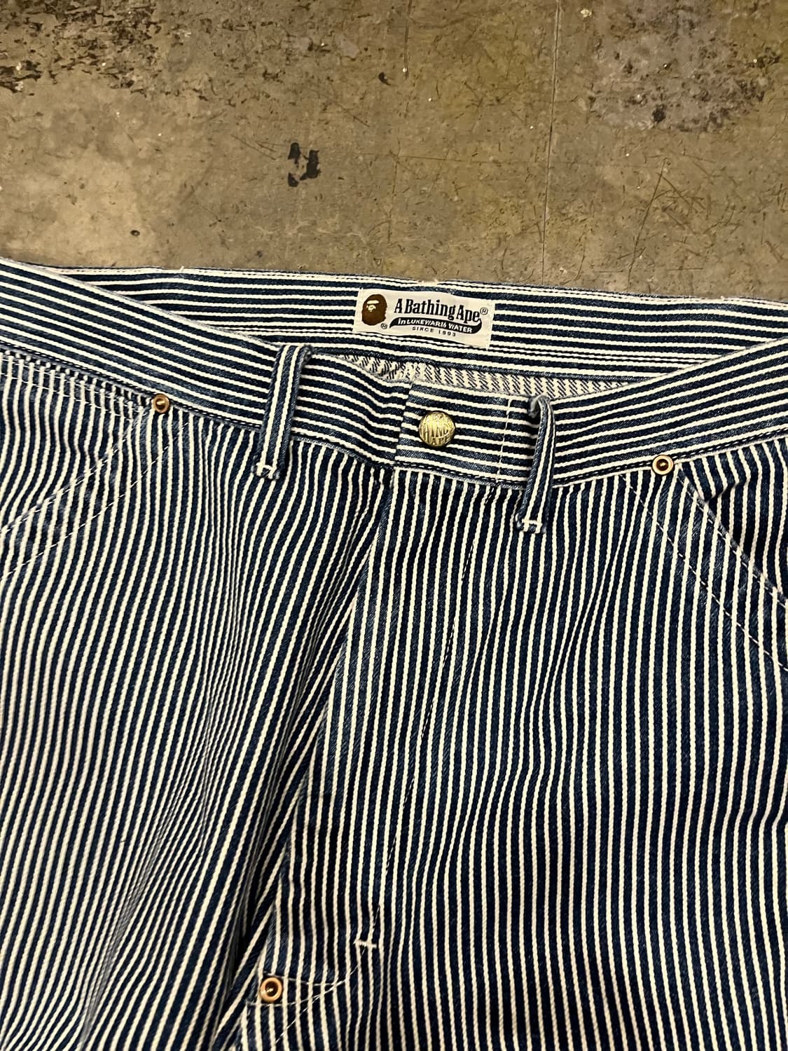 Bape Carpenter Stipe Denim Pants ⭐️Rare 상품이미지7