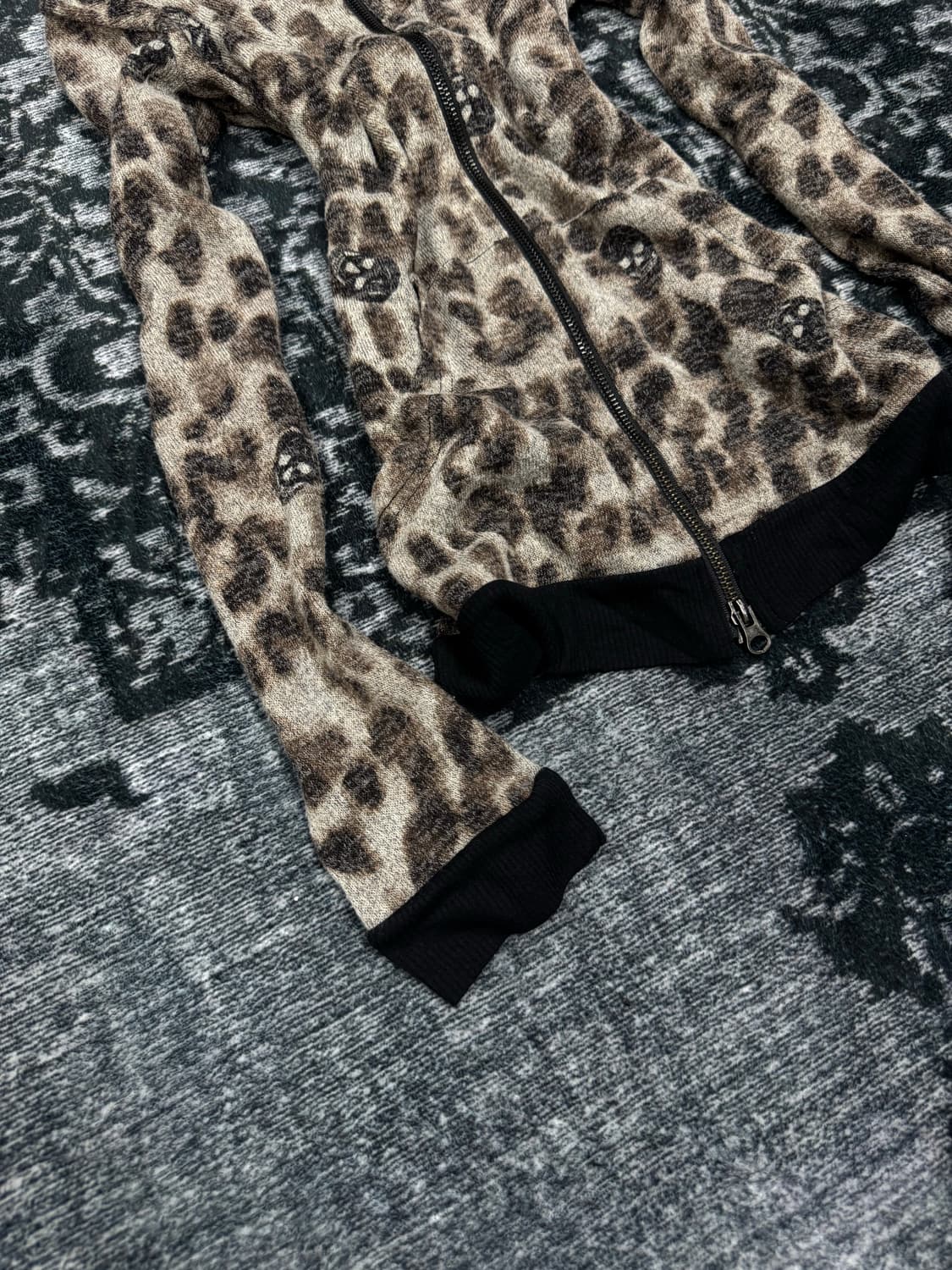 The exclusive skull leopard knit parker 상품이미지4