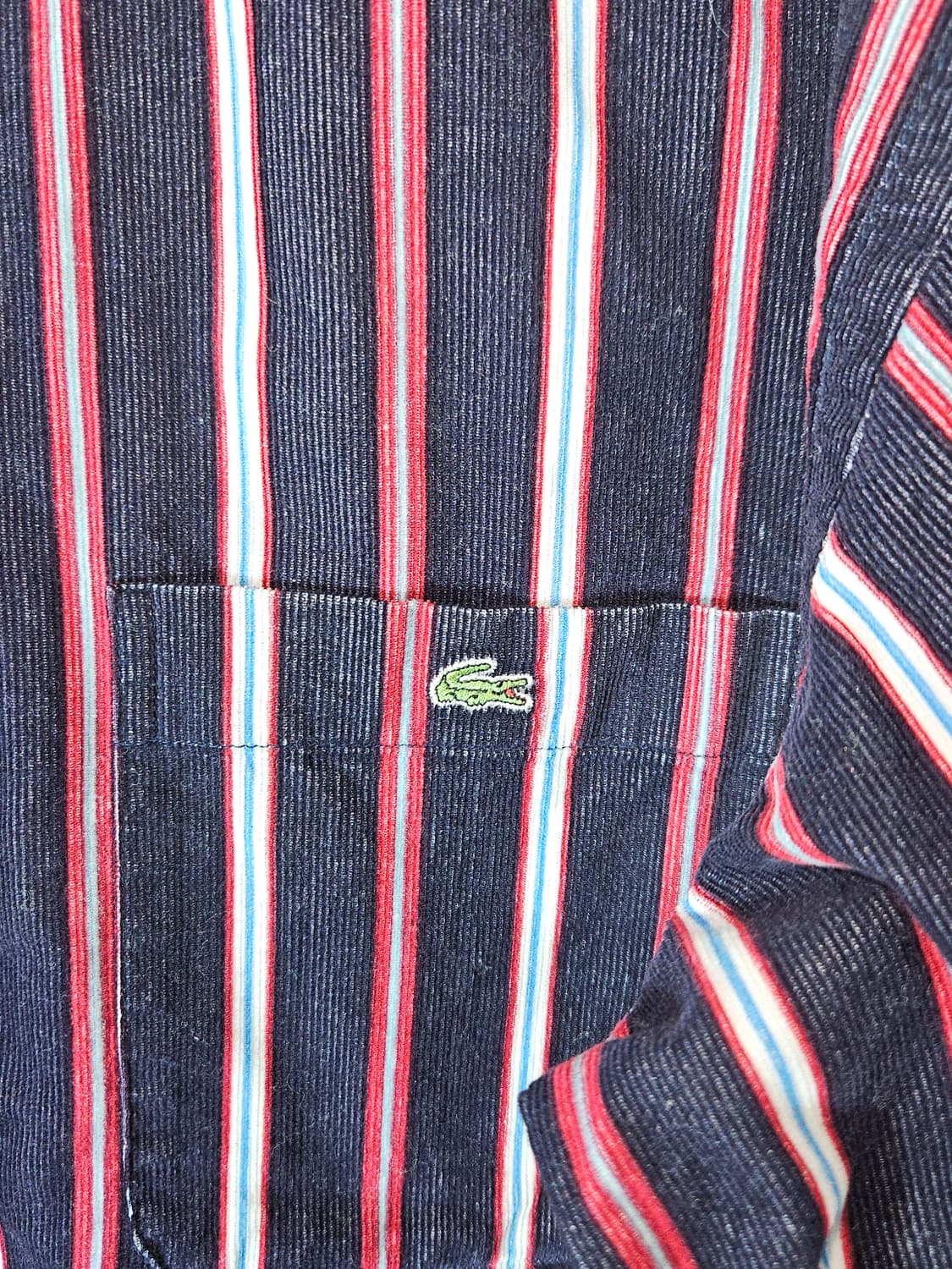 라코스테 스웨이드 셔츠 스트라이프 레드블랙 남성 95 상품이미지3