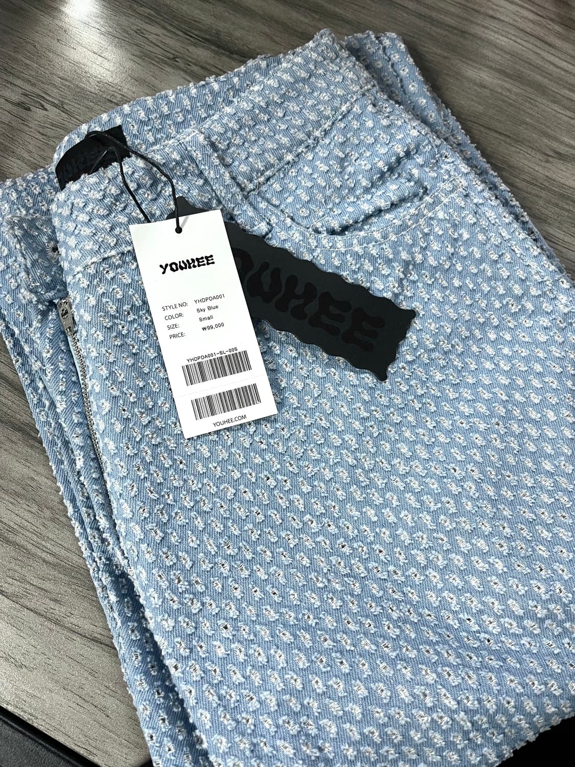 [새상품] 유희 플라워 디스트로이드 와이드팬츠 상품이미지4