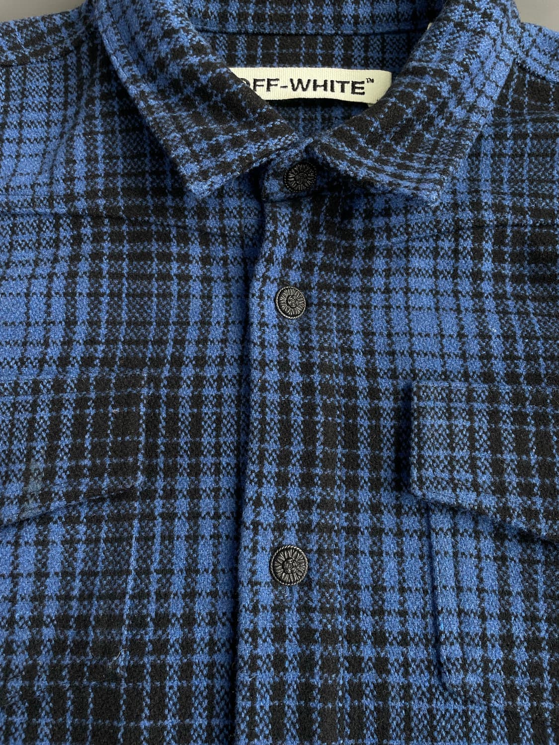 [L] 오프화이트 플란넬 체크 타탄 셔츠 상품이미지6