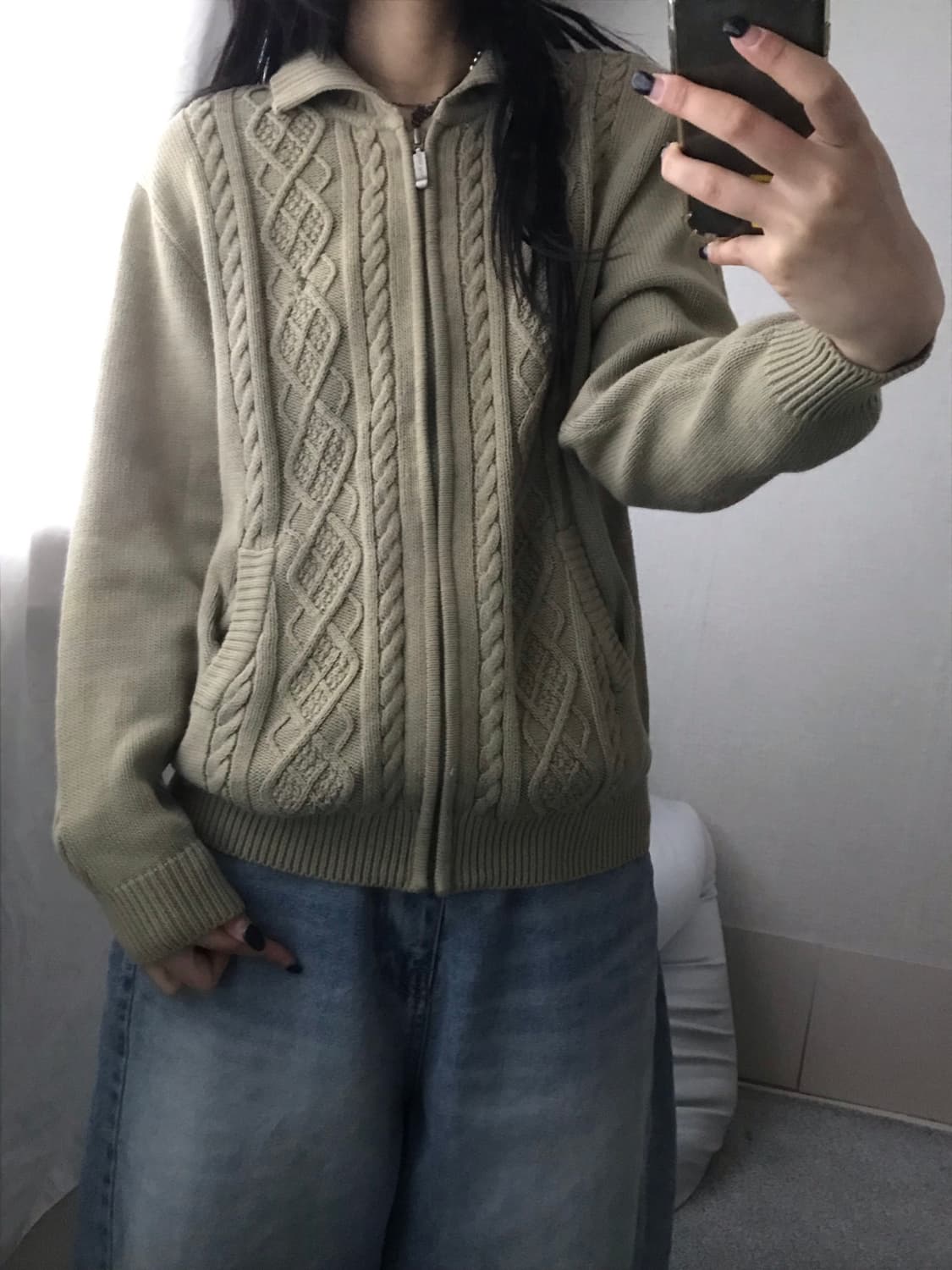 빈폴 카키 니트집업 상품이미지5