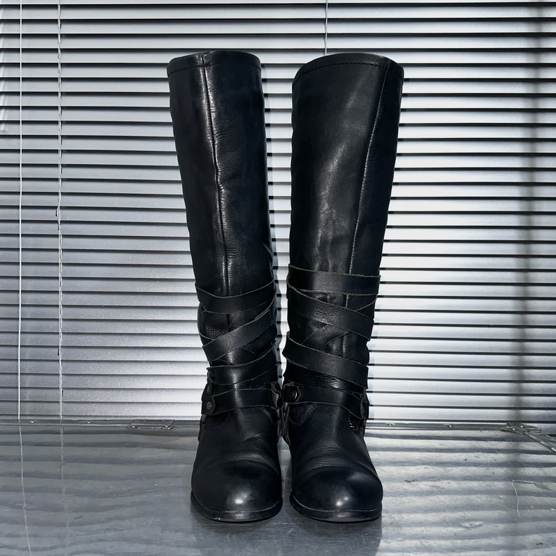 00s 미국 빈티지 가죽 본디지 롱 부츠 상품이미지3
