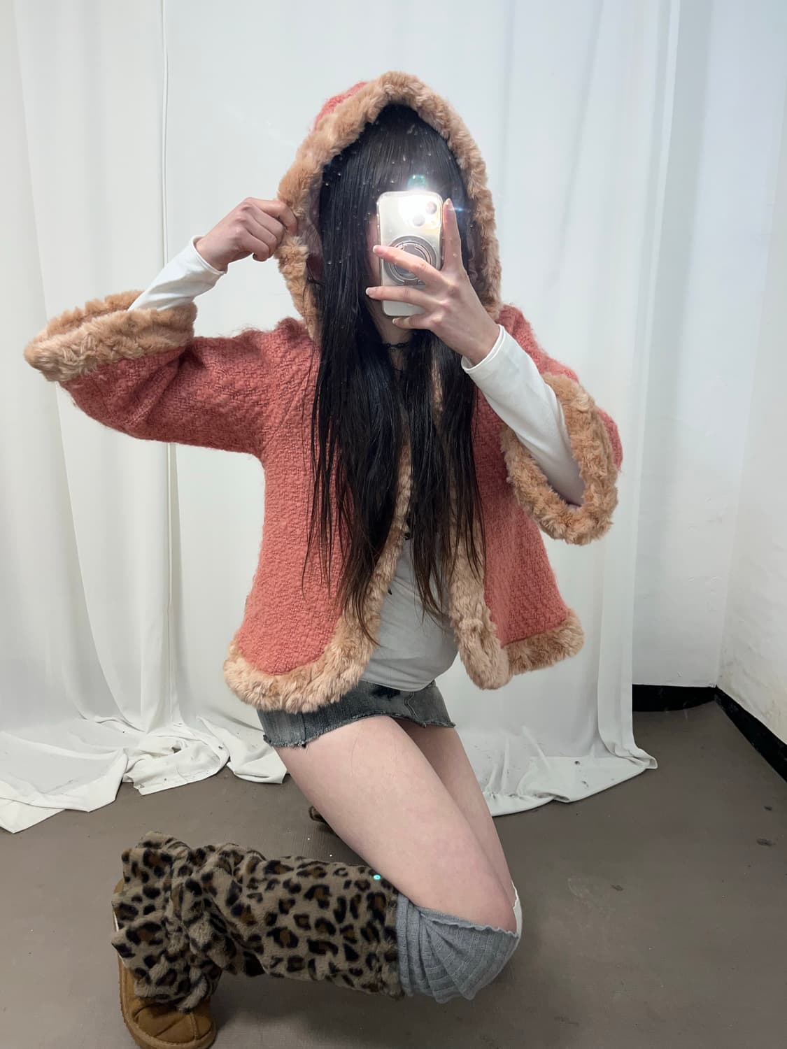 히메갸루st 후드 판쵸 코트  상품이미지6