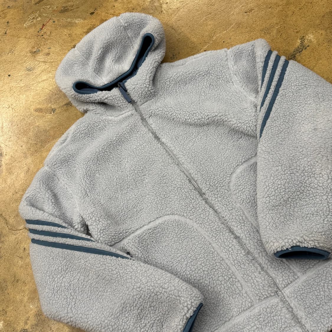 아디다스 블루 패딩 후리스 양면 자켓 상품이미지6