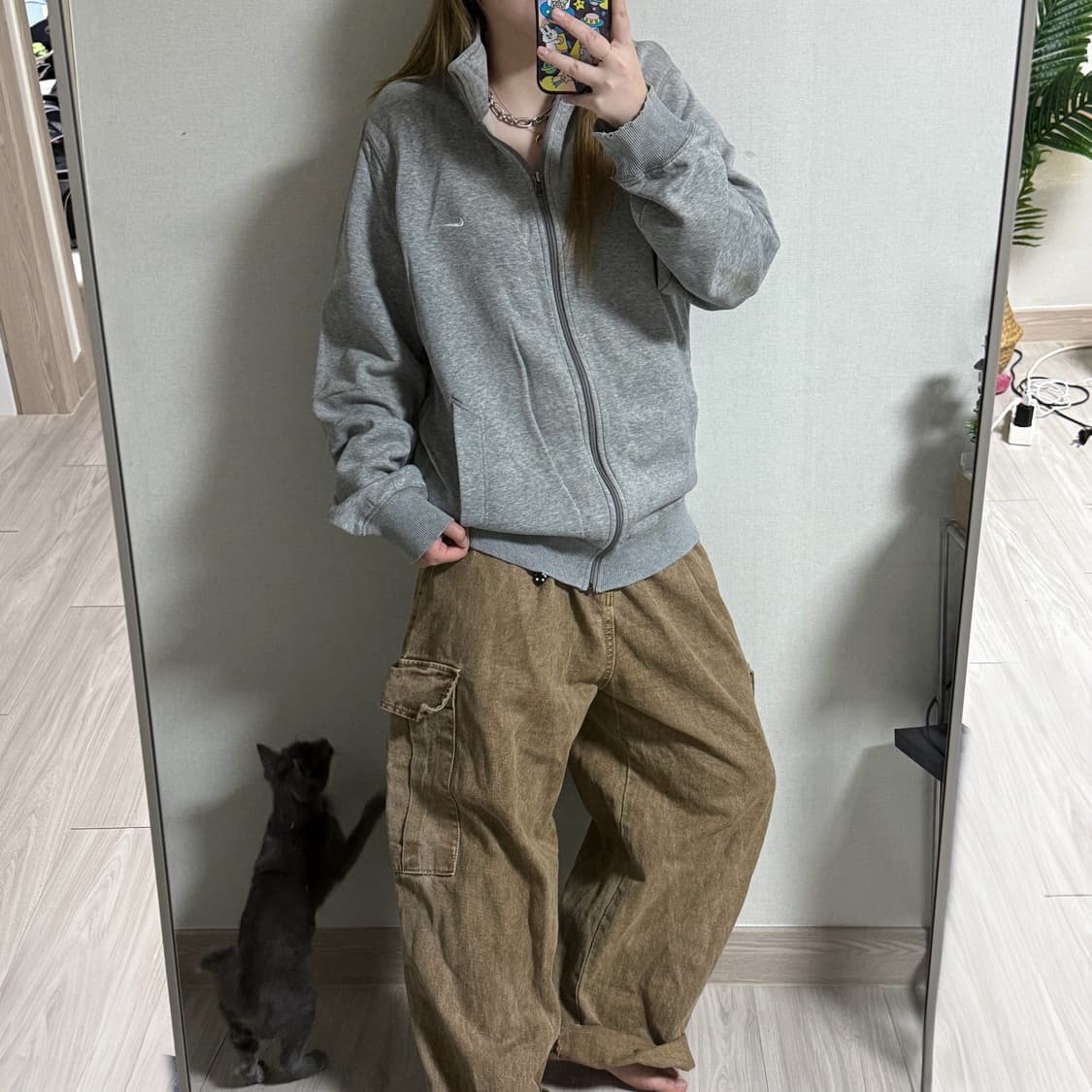 나이키 코튼 그레이 집업져지 상품이미지2