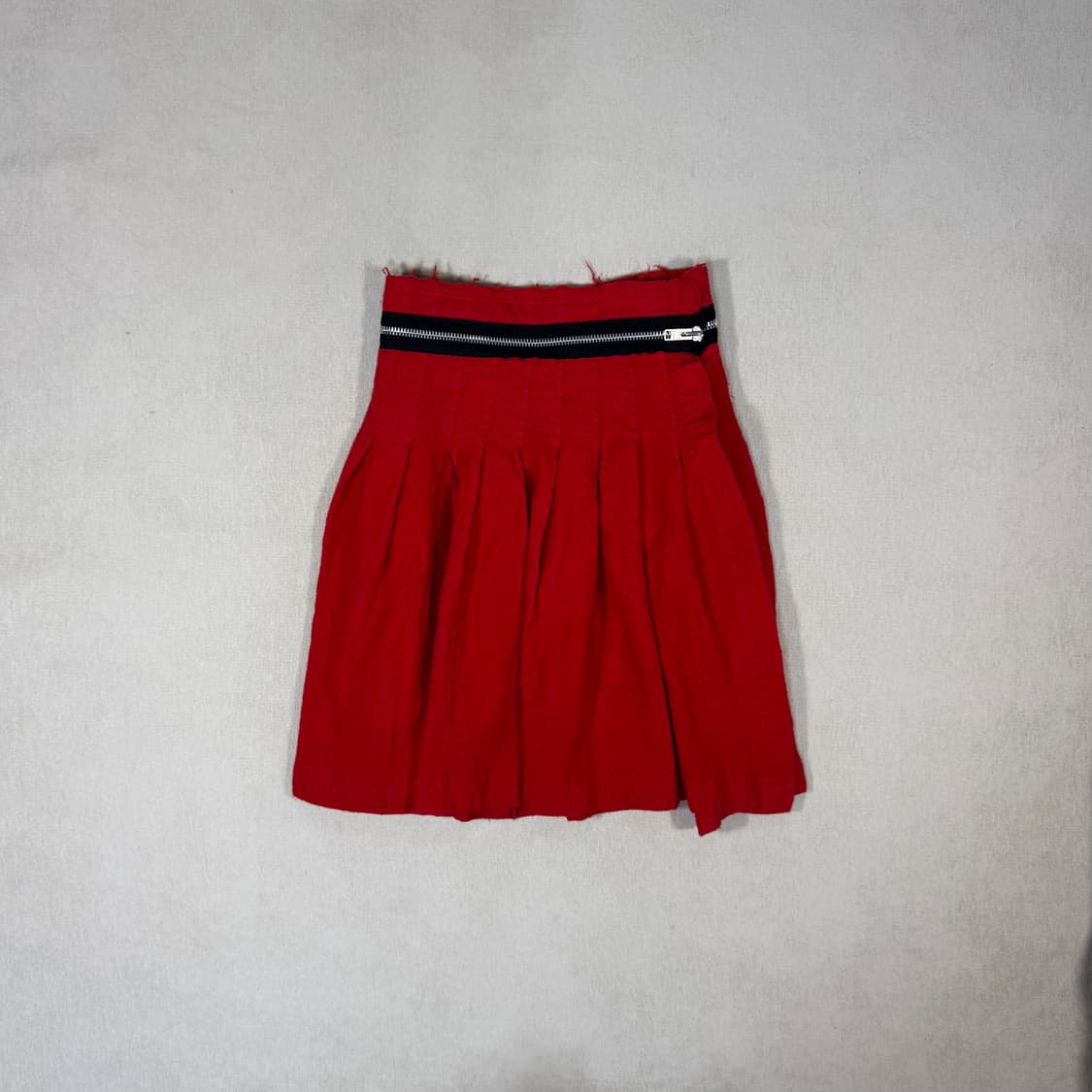 Zipper Wool Long Red Skirt  상품이미지1