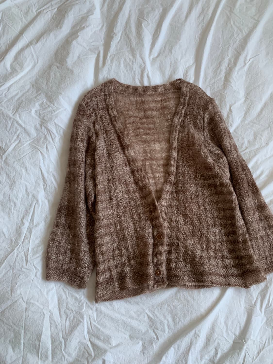 브라운 모헤어 가디건 상품이미지2