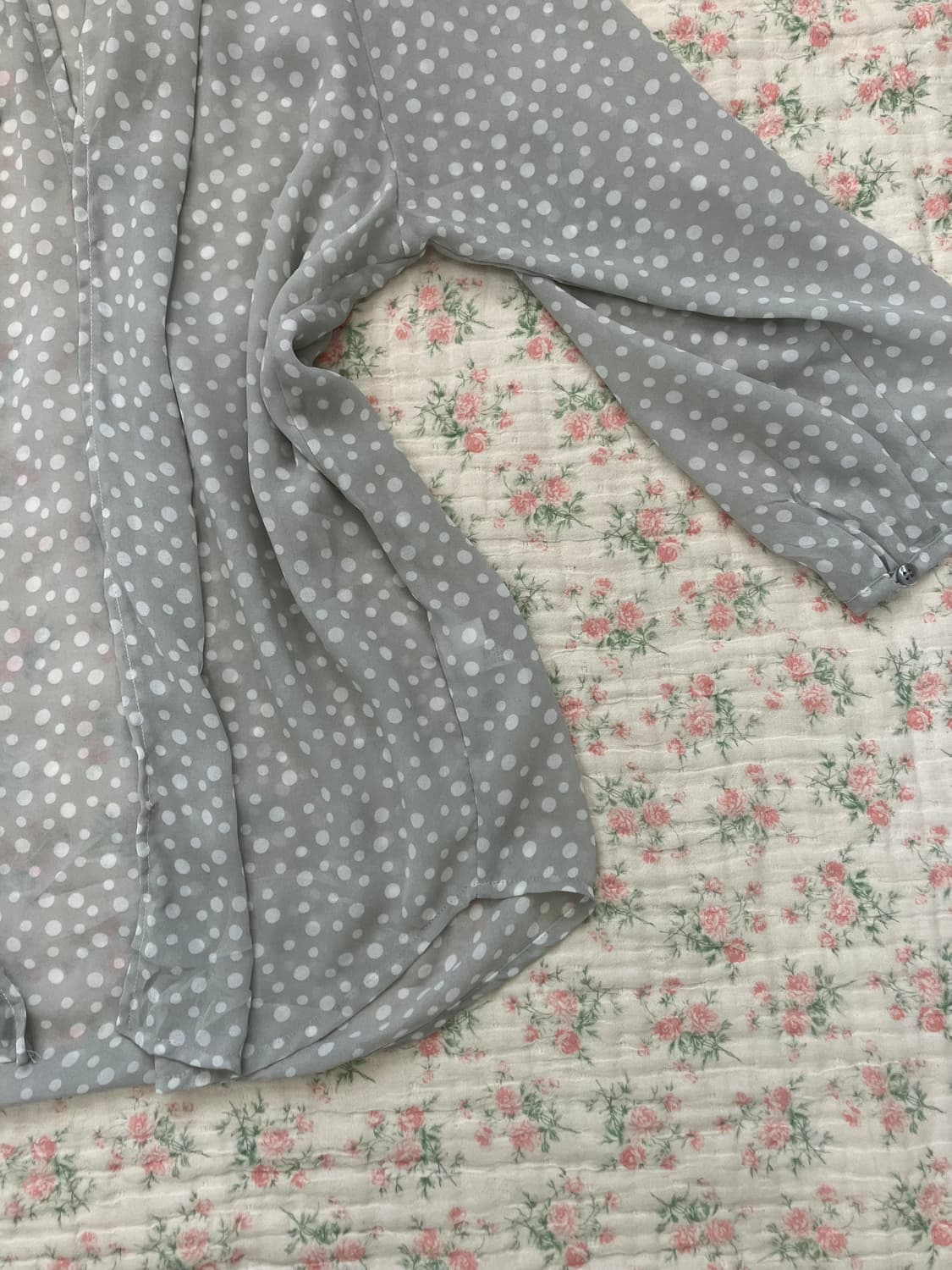 빈티지 그레이 땡땡이 볼레로 가디건 1090 모리걸 y2k 스트릿 갸루  상품이미지3