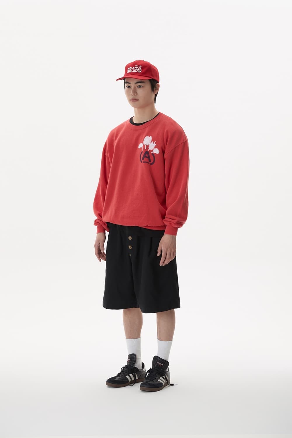 (XL) 와일드동키 아노니모아노니마 A 로고 스웻셔츠 맨투맨 레드 상품이미지1