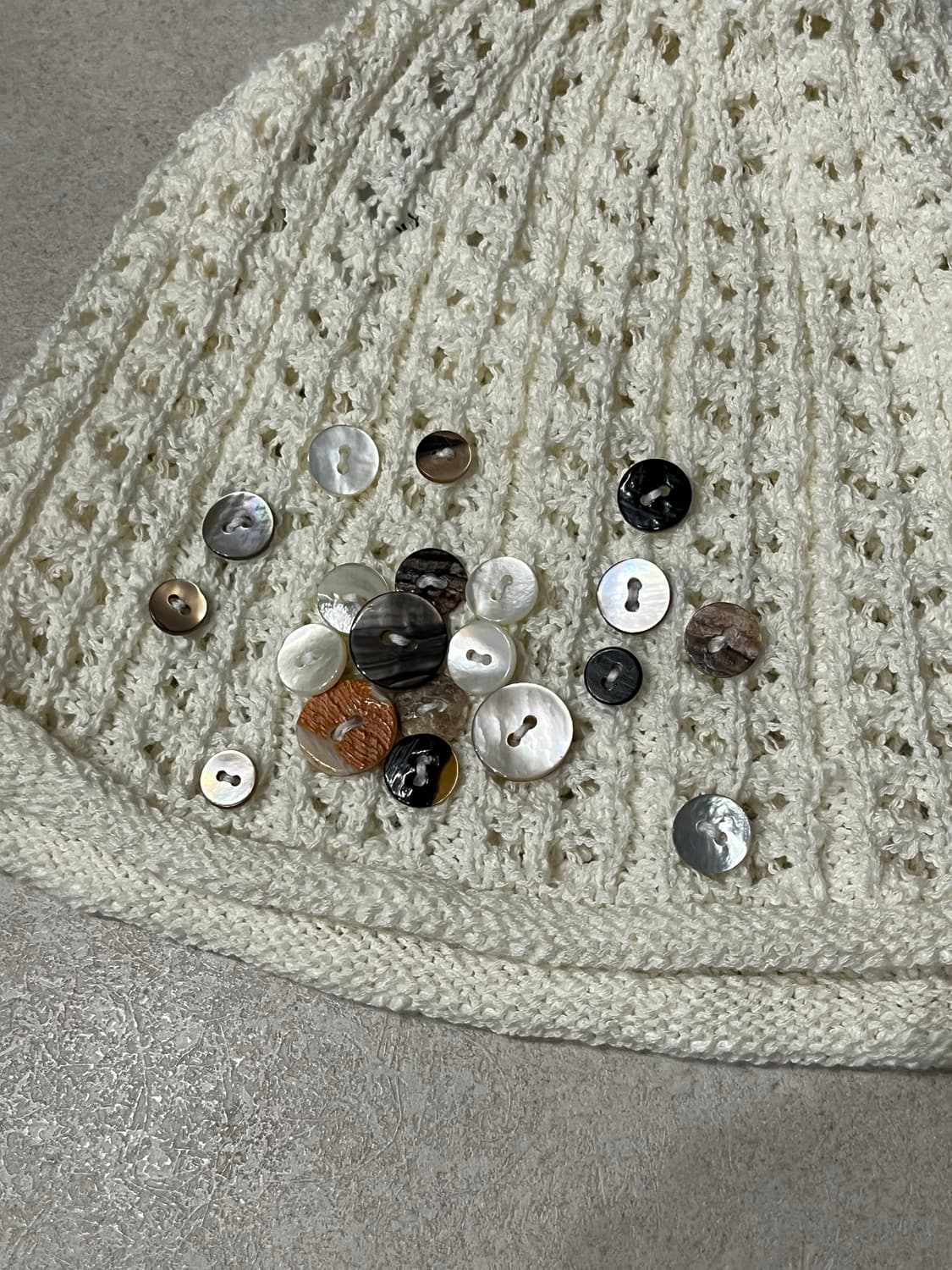 더포르타 서머 버튼 비니 아이보리 상품이미지4