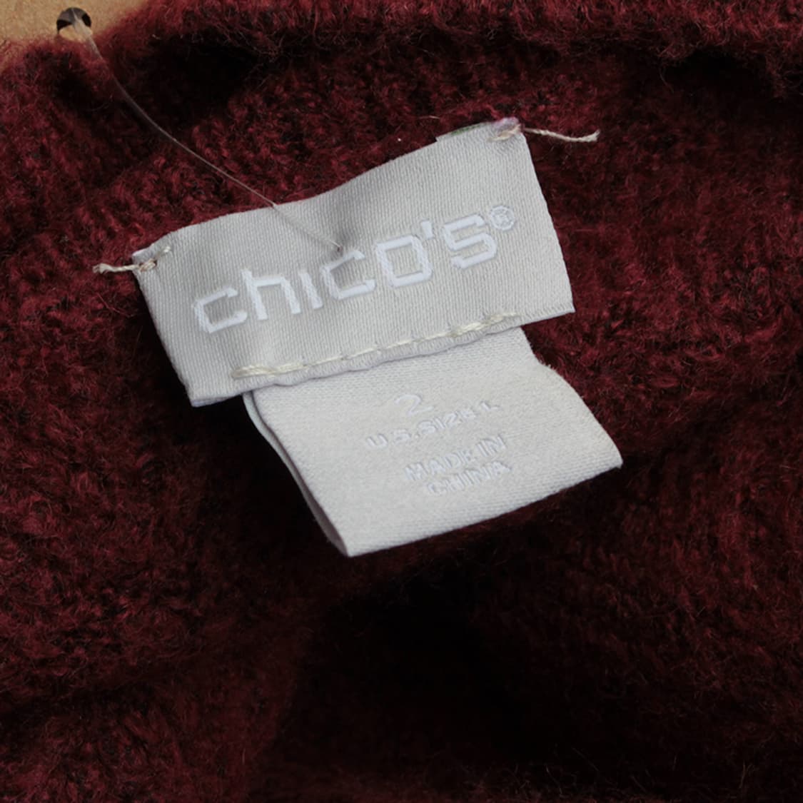 치코스 브이넥 버건디 니트 상의 66, 77 상품이미지3