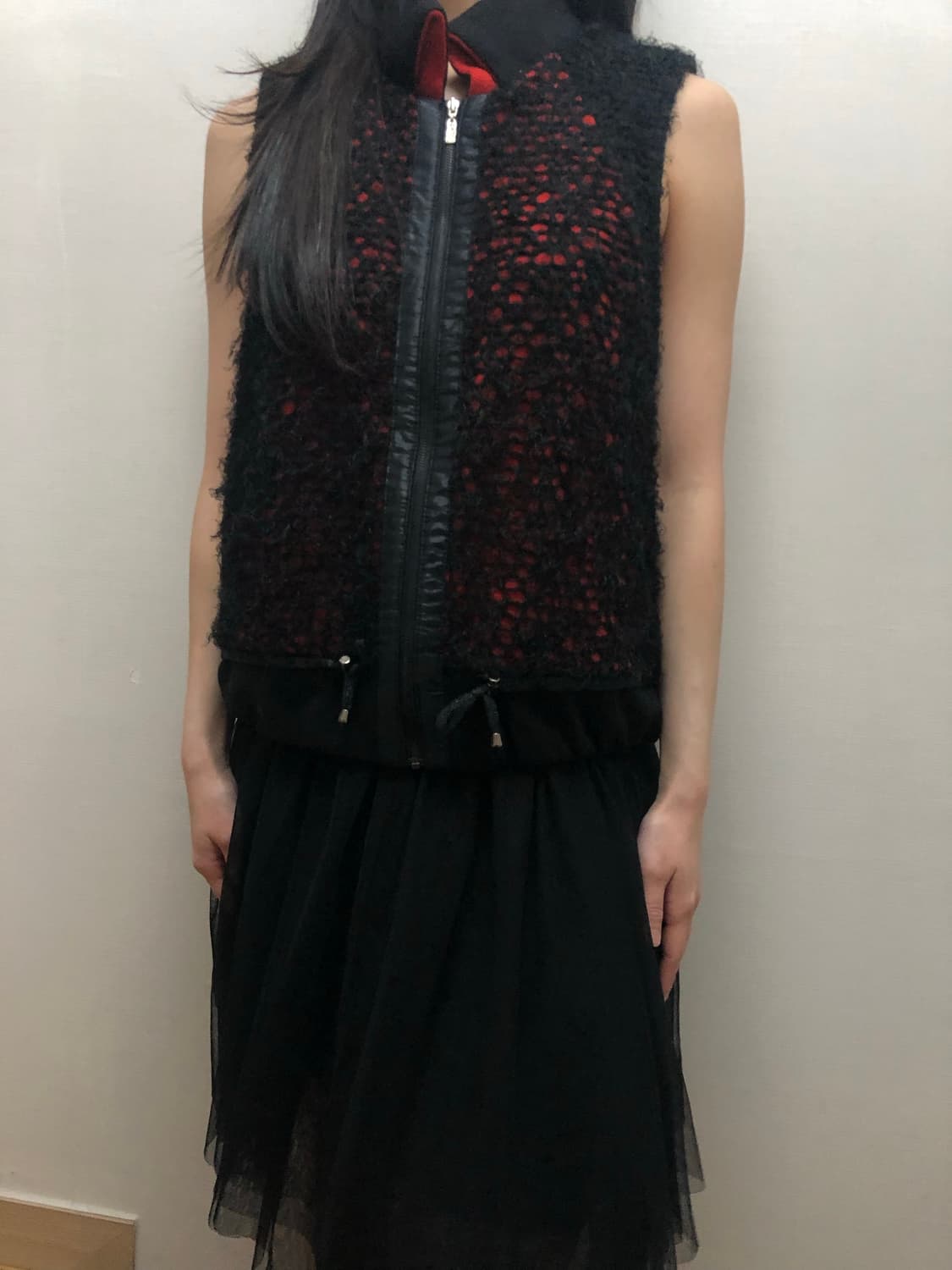 빈티지 펑크 블랙 레드 베스트 상품이미지6