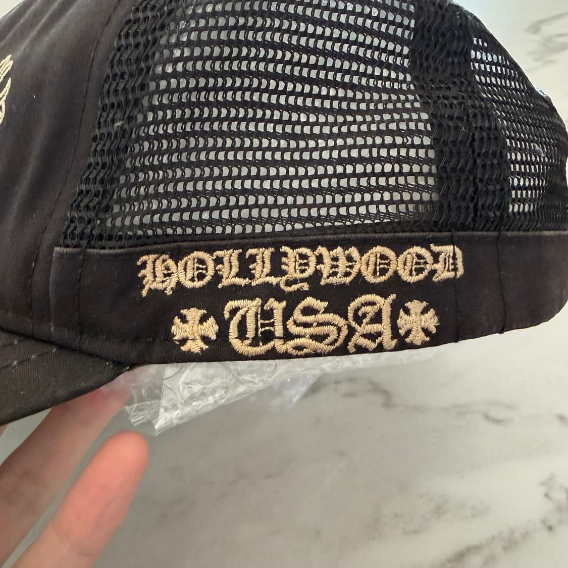 크롬하츠 홀스슈 크로스 사이드 로고 메쉬 캡 모자 USA OS 상품이미지4