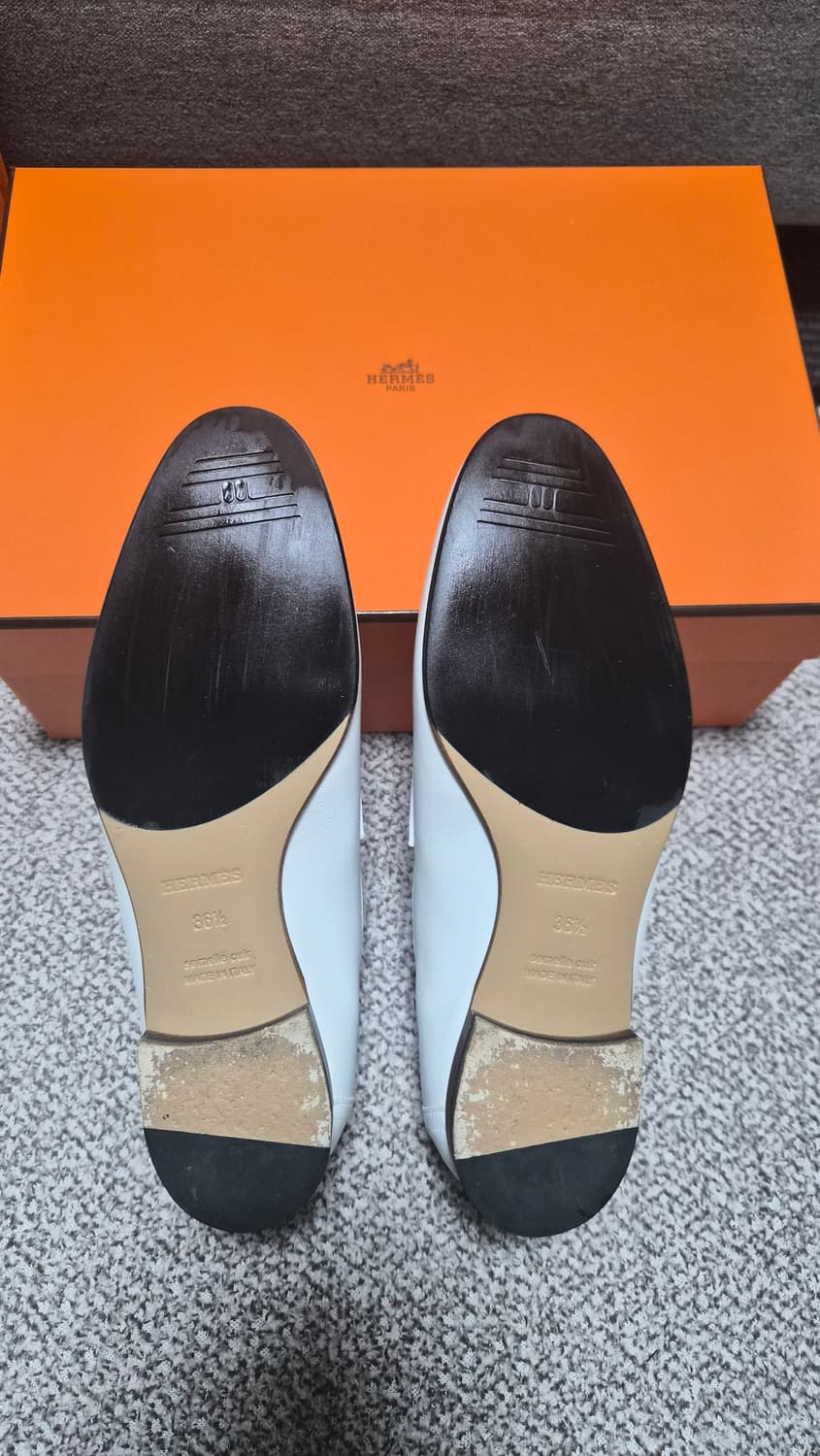 [HERMES] 에르메스 파리 로퍼 화이트 금장 36.5 (Full Se 상품이미지4