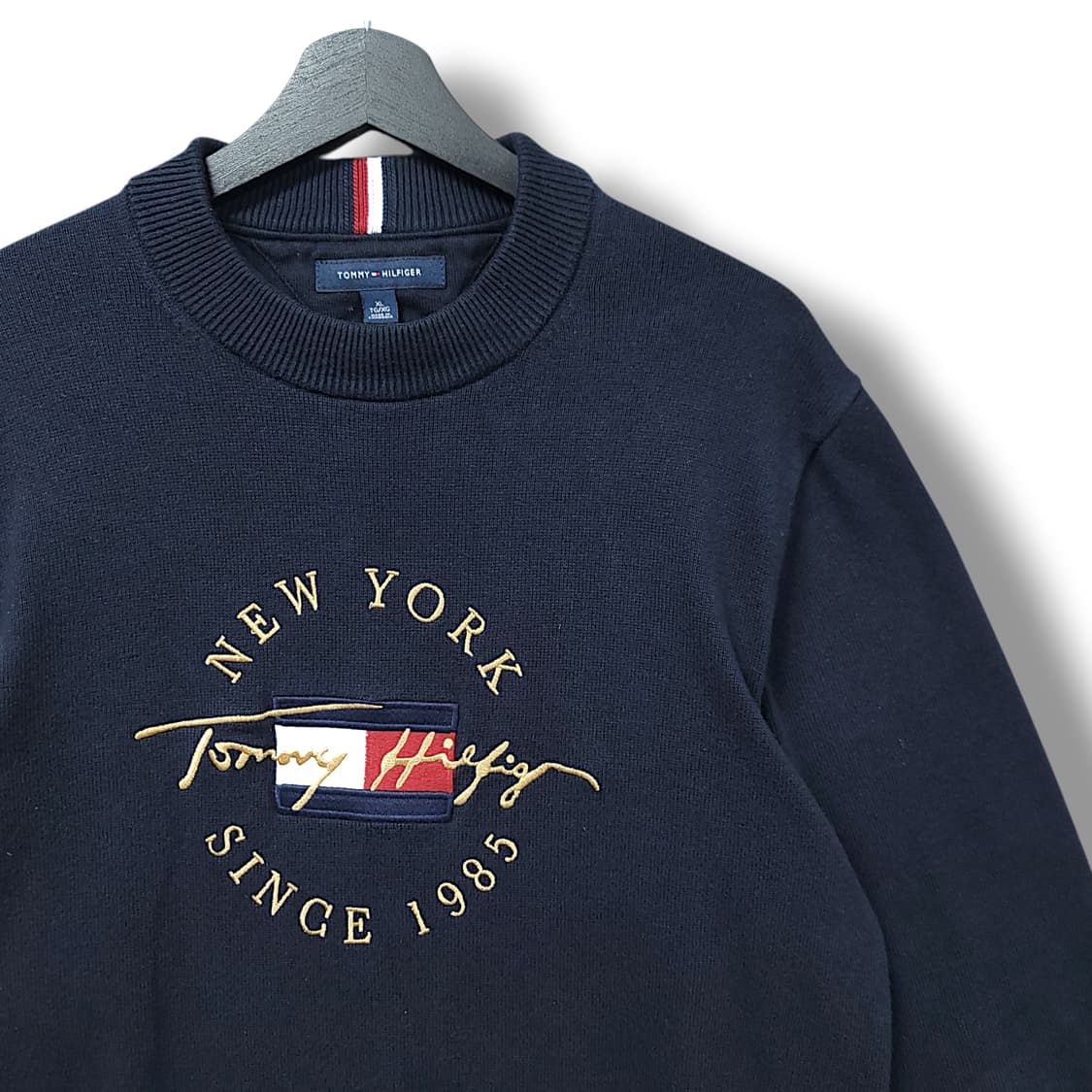 [XL] 타미힐피거 네이비 뉴욕 1985 자수 스웨터 니트 상품이미지3