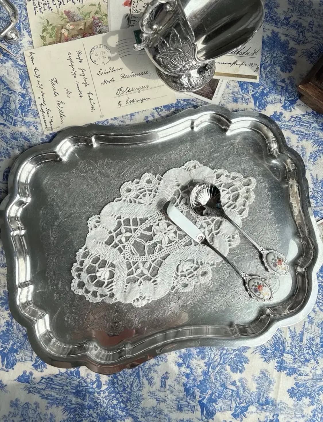 앤틱 실버플레이트 티 트레이 상품이미지1