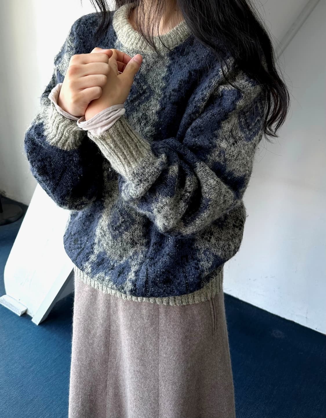 Dry fabric design pattern knit P/O 상품이미지8