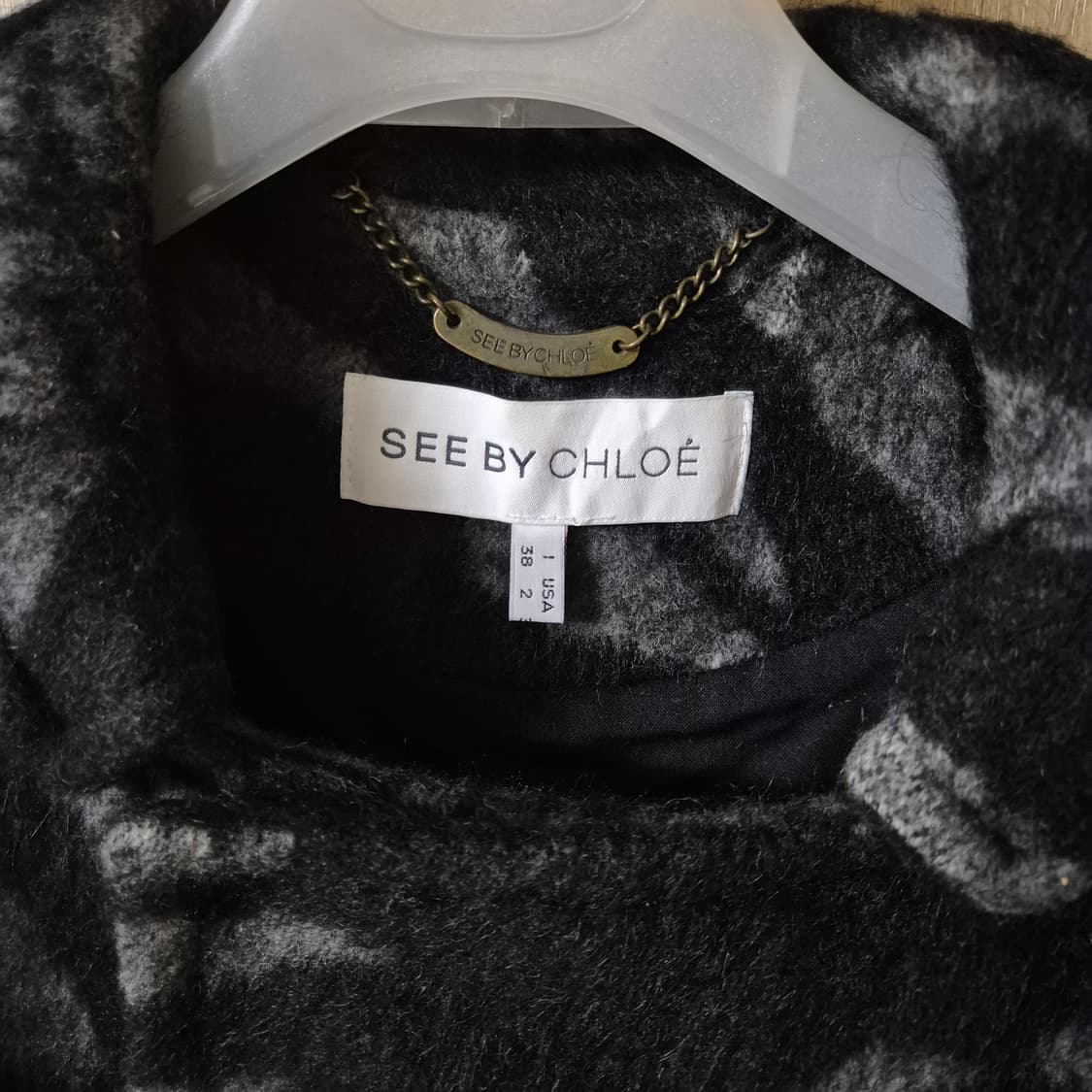 씨바이끌로에 얼룩 패턴 코트 38 상품이미지4